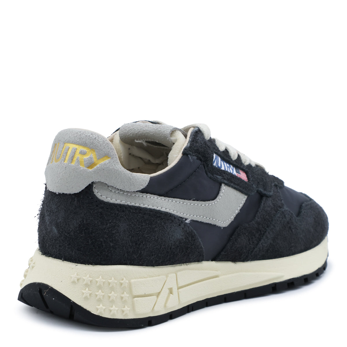 BLUE AND GREY LEATHER REELWIND SNEAKERS