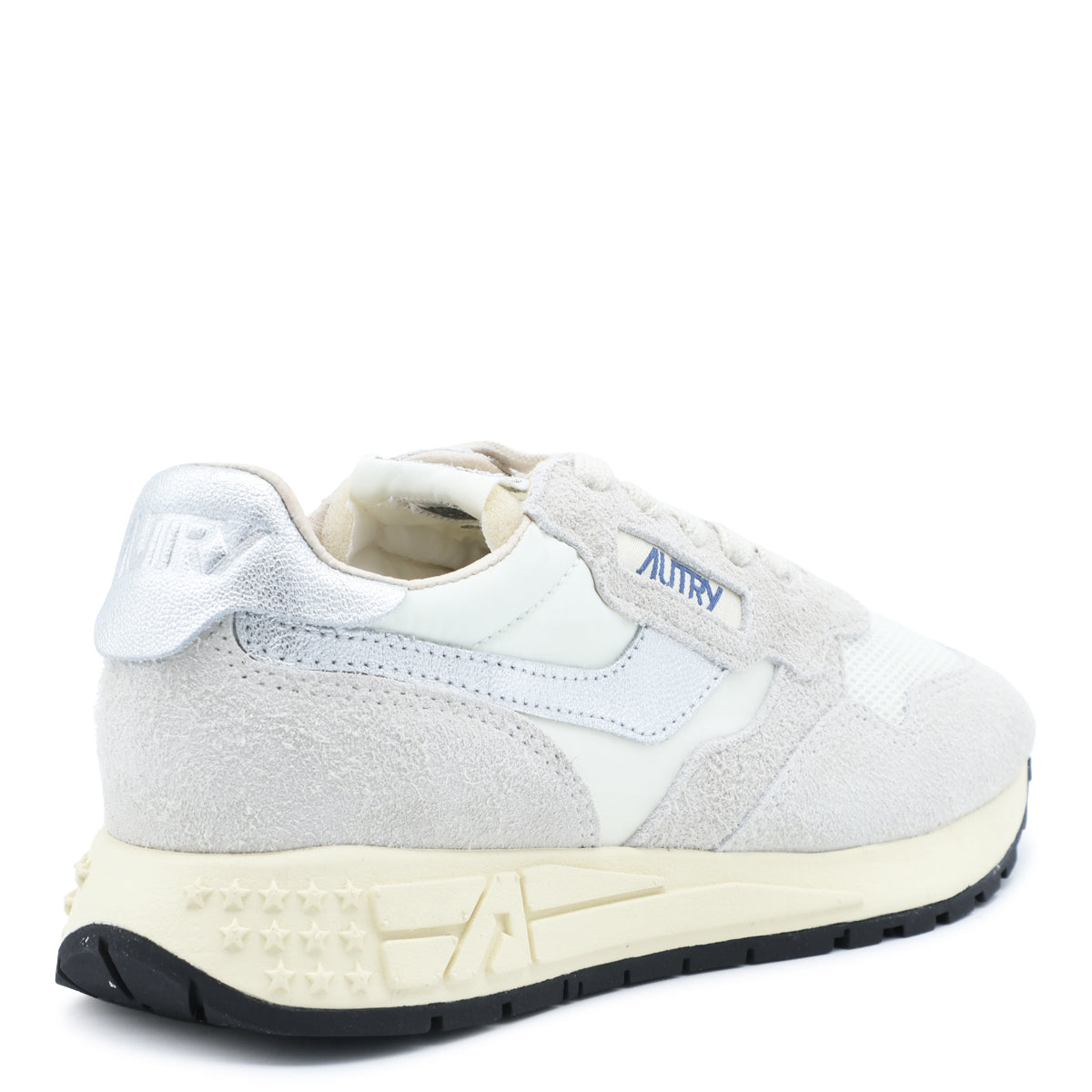 SUENY AND SILVER LEATHER REELWIND SNEAKERS