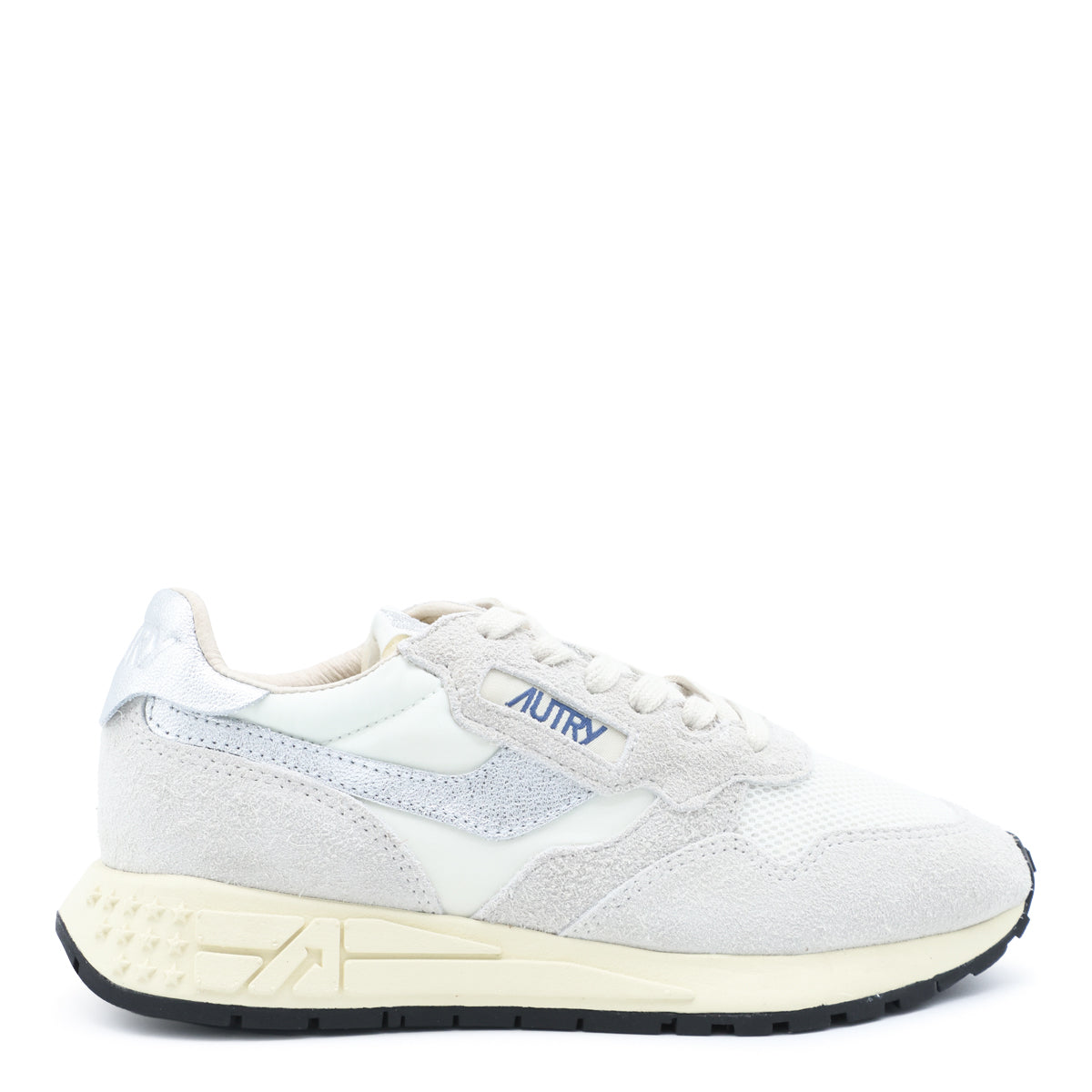 SUENY AND SILVER LEATHER REELWIND SNEAKERS