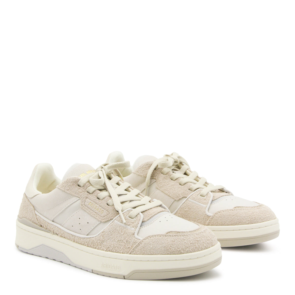 BEIGE AND TAUPE LEATHER CLAY SNEAKERS