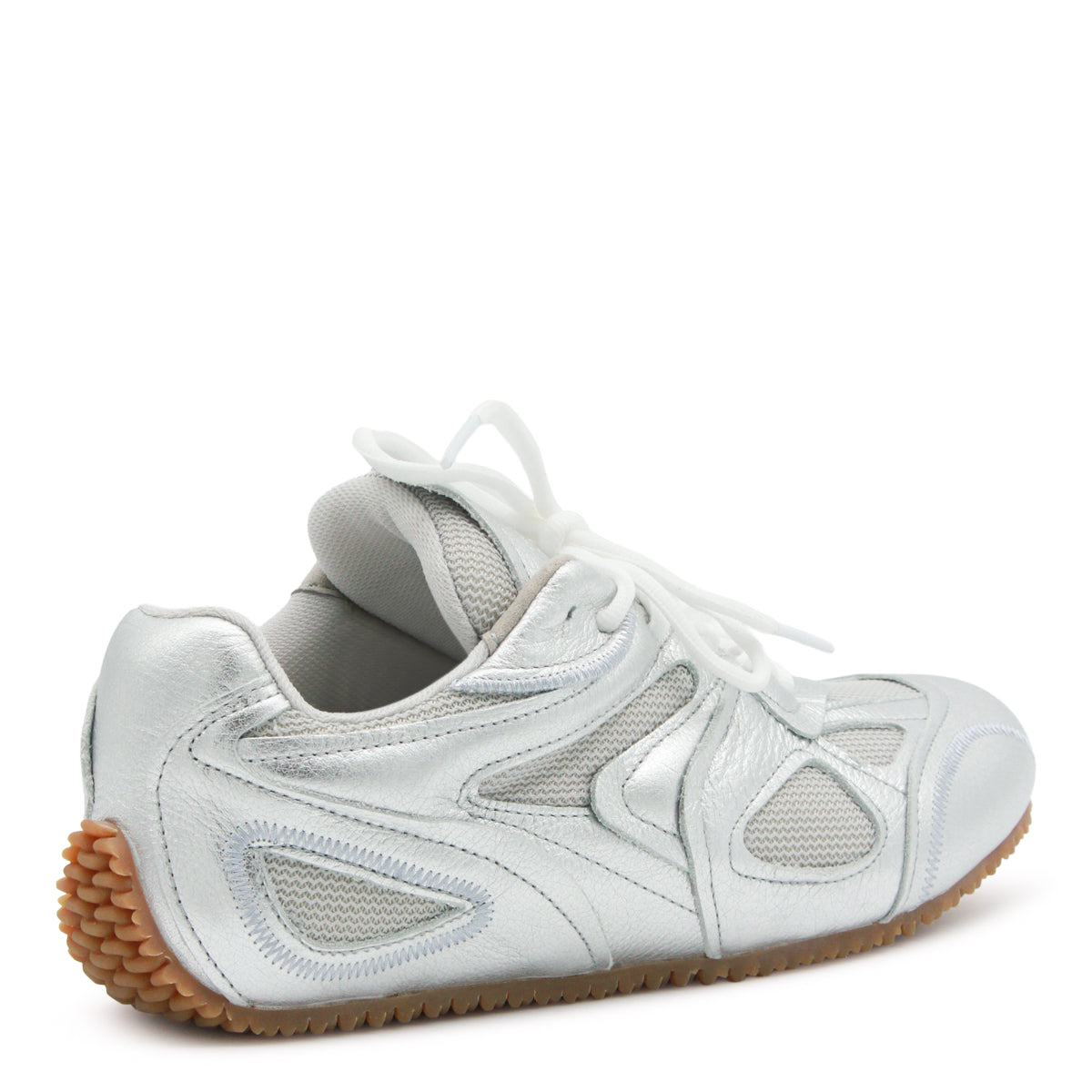 SILVER LEATHER SLOW RUNNER SNEAKERS
