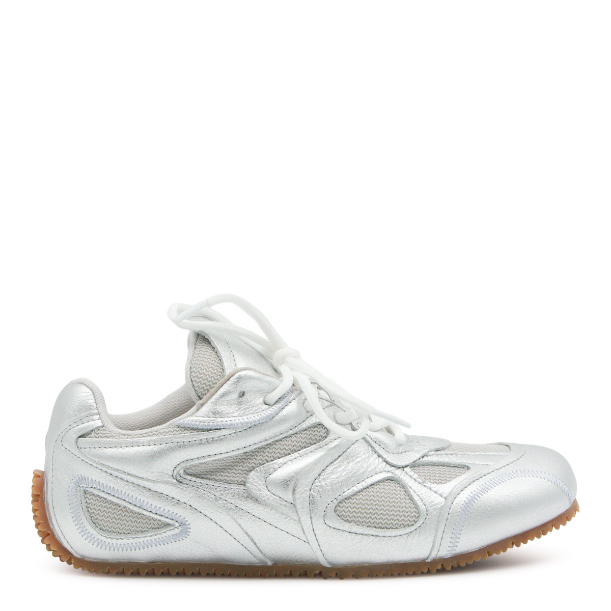 SILVER LEATHER SLOW RUNNER SNEAKERS
