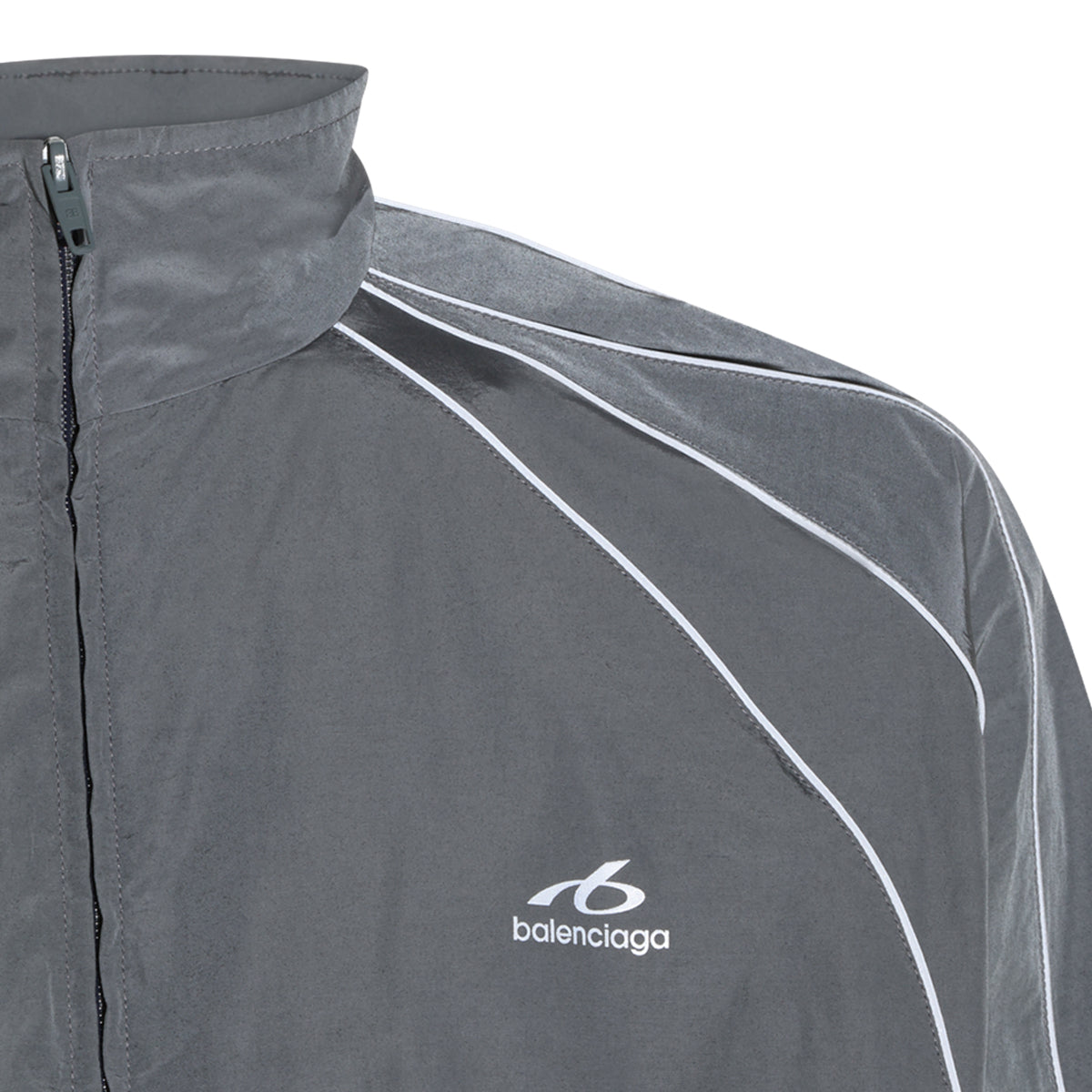 GREY COTTON LOGO CASUAL JACKET