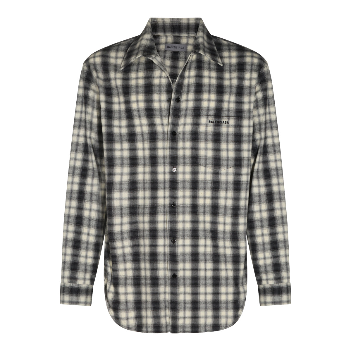WHITE AND BLACK COTTON SHIRT