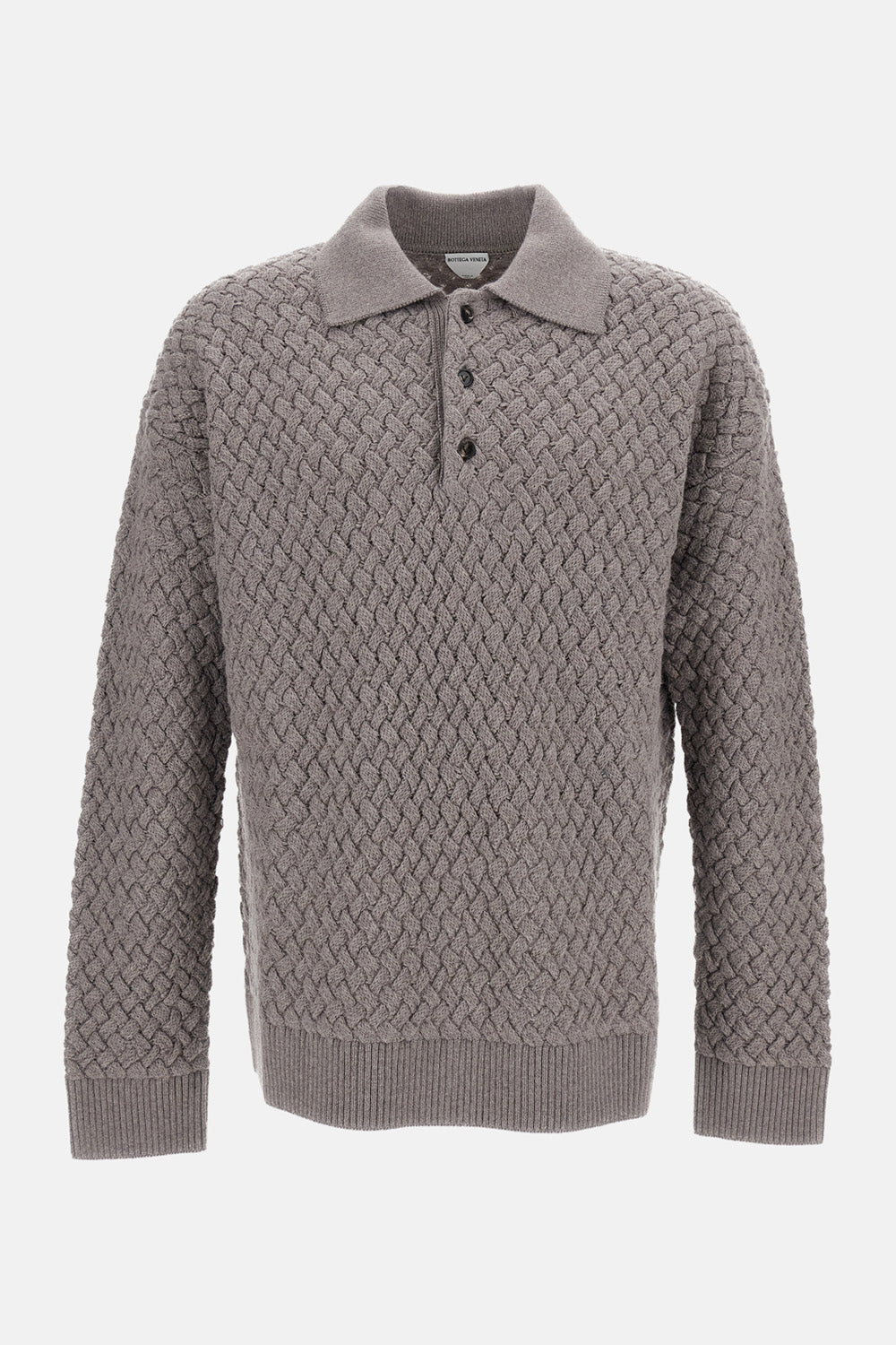 INTRECCIATO WOOL POLO SWEATER