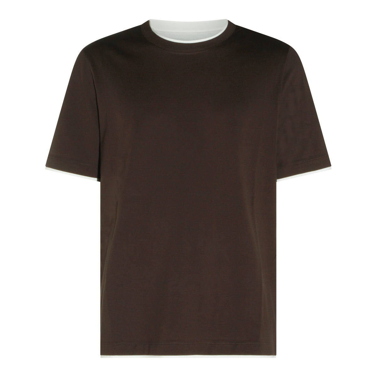 BROWN COTTON T-SHIRT