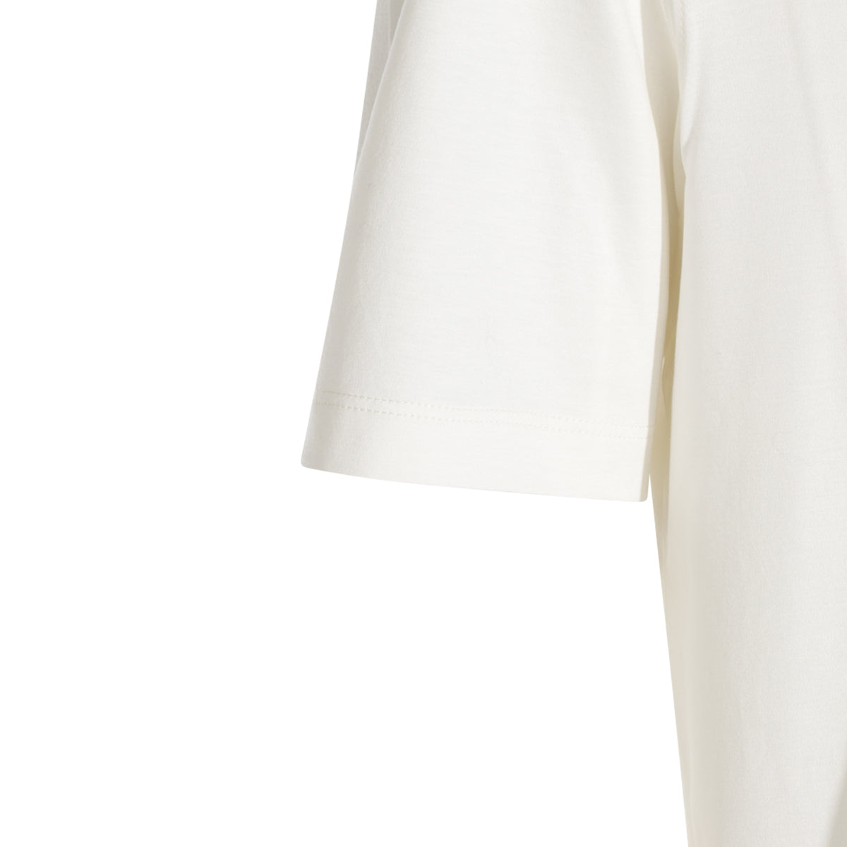 WHITE COTTON PRINTED T-SHIRT
