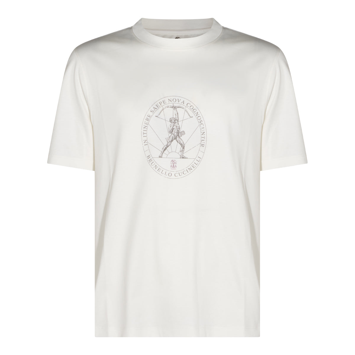 WHITE COTTON PRINTED T-SHIRT