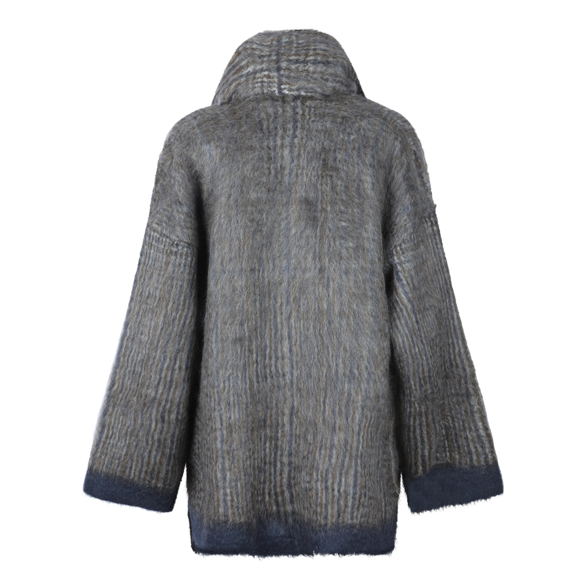 LIGHT GREY MOHAIR AND WOOL BLEND COAT