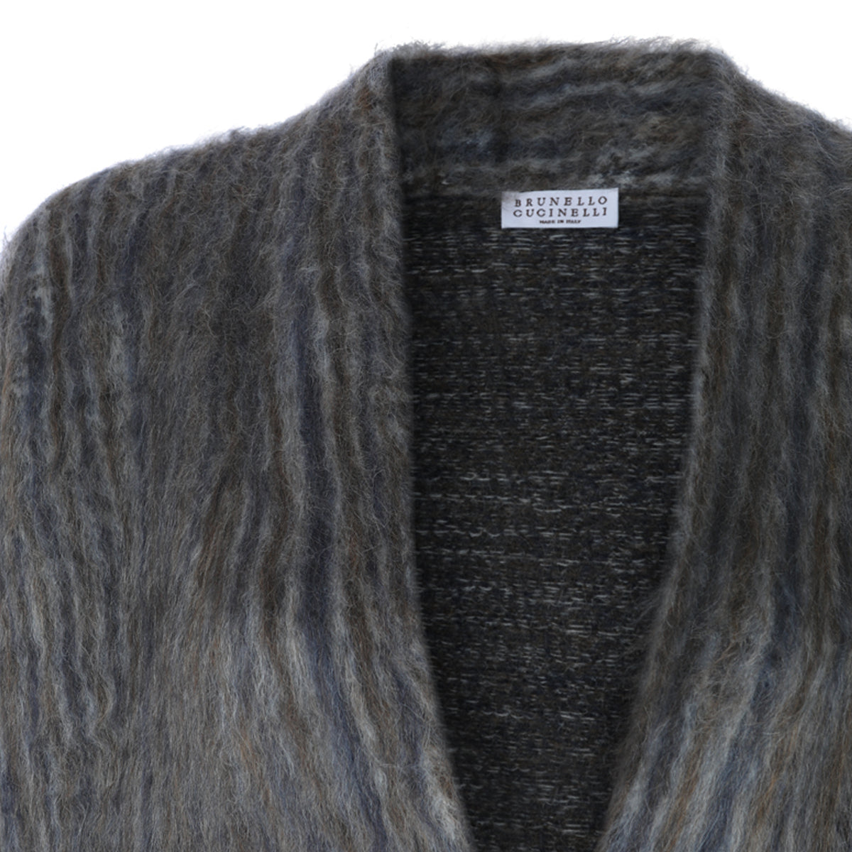 LIGHT GREY MOHAIR AND WOOL BLEND COAT