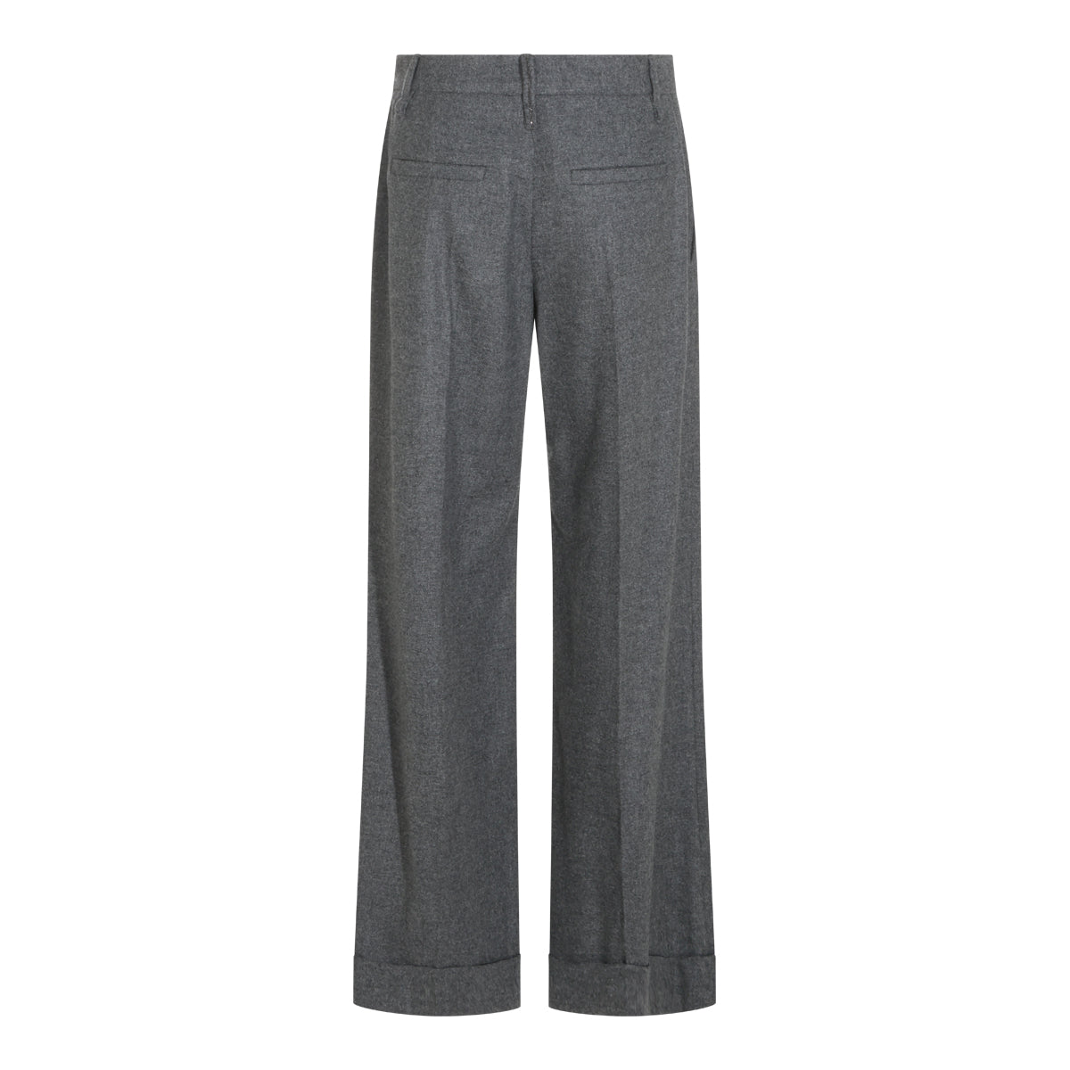 MID GREY CASHMERE AND MOHAIR BLEND PANTS