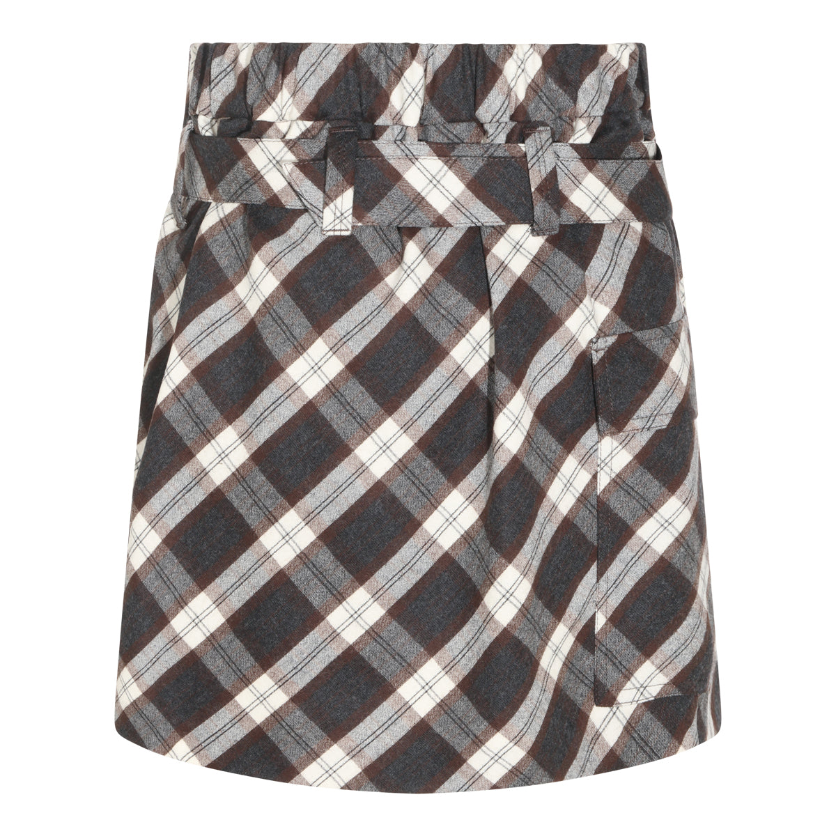 GREY AND BROWN WOOL SKIRT