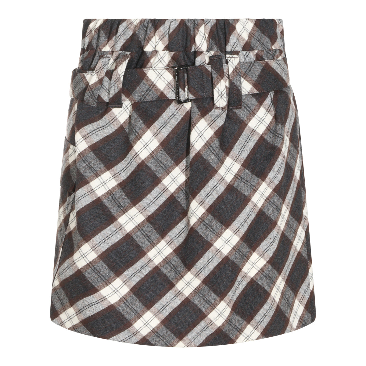 GREY AND BROWN WOOL SKIRT