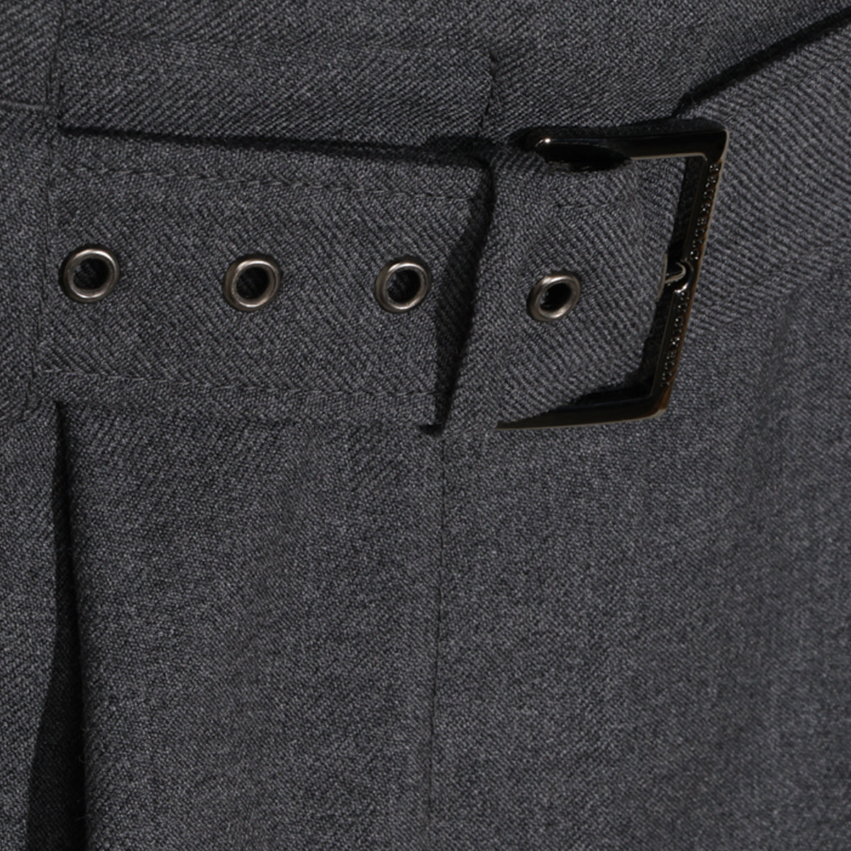 DARK GREY WOOL MIDI SKIRT