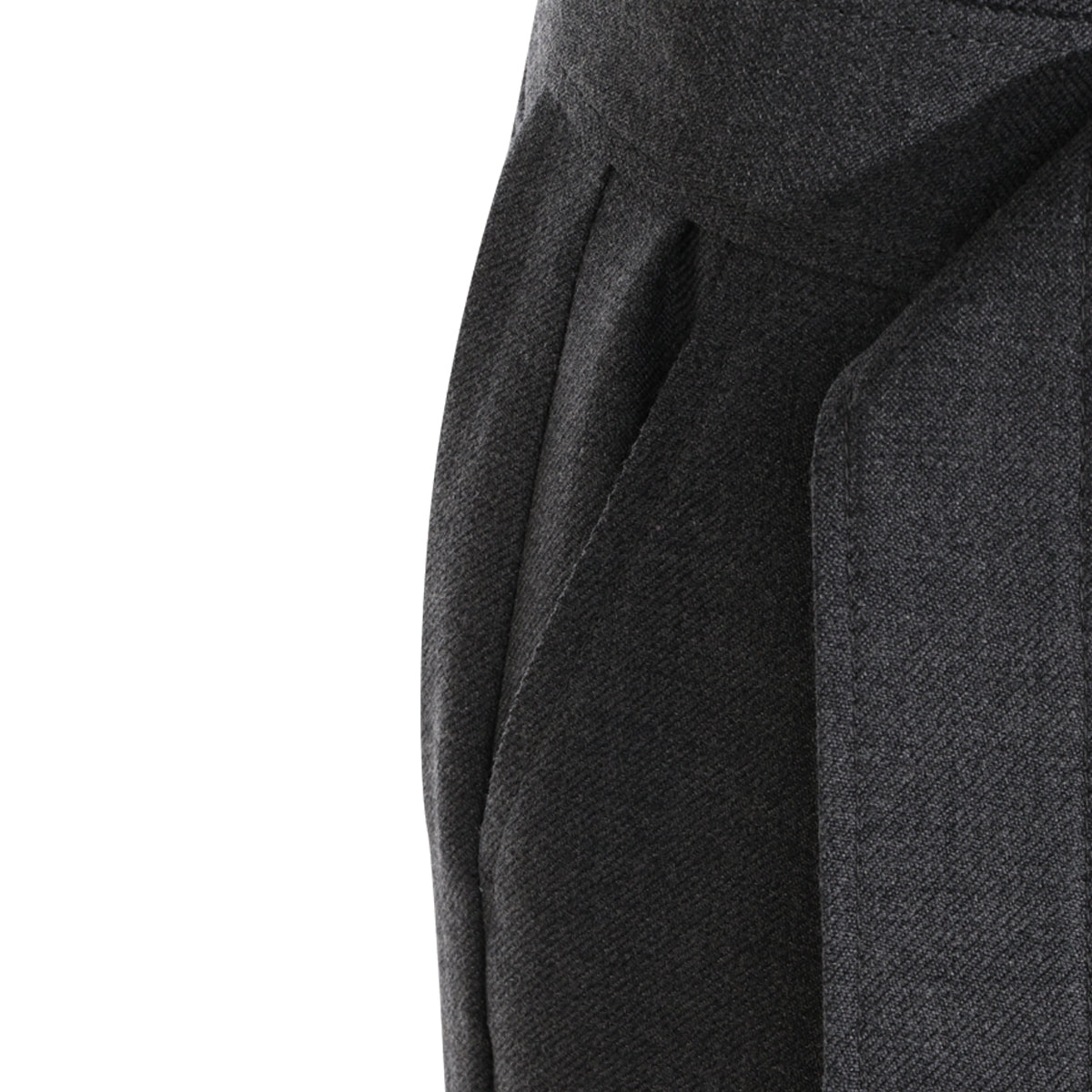 DARK GREY WOOL MIDI SKIRT