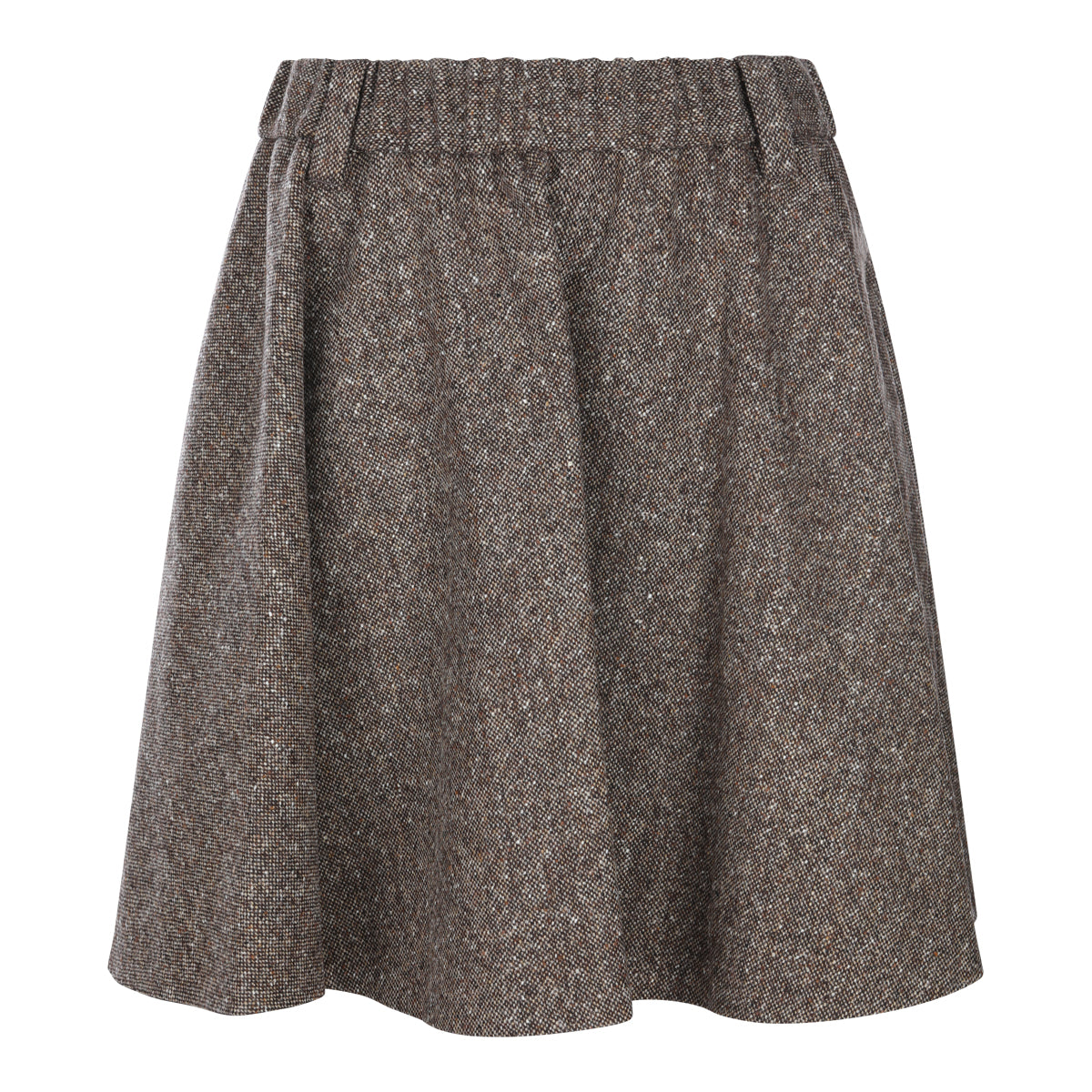 BROWN TWEED VIRGIN WOOL SKIRT