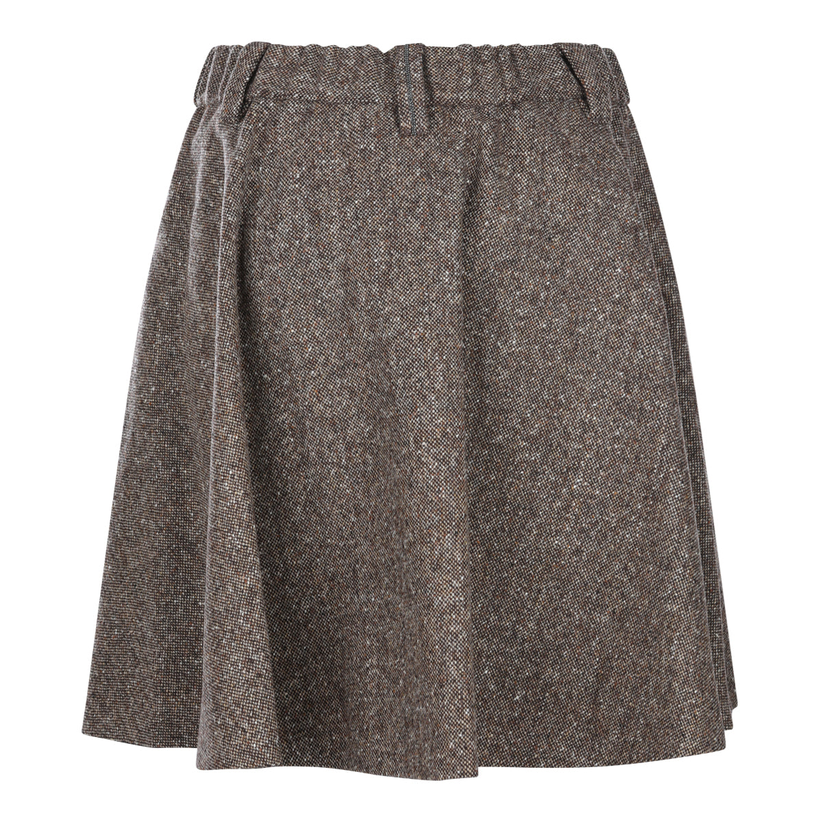BROWN TWEED VIRGIN WOOL SKIRT