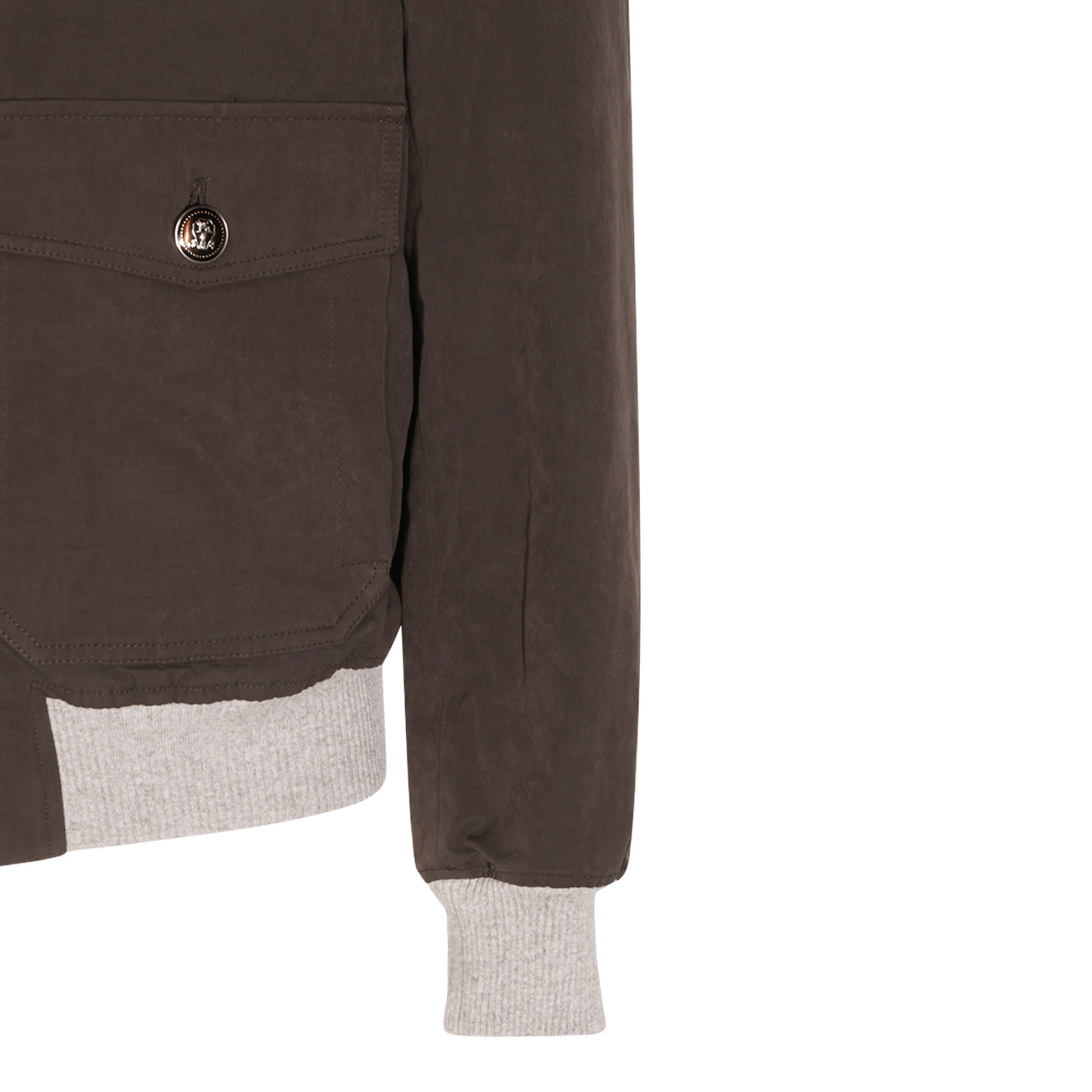 BROWN COTTON SHEARLING DOWN JACKET