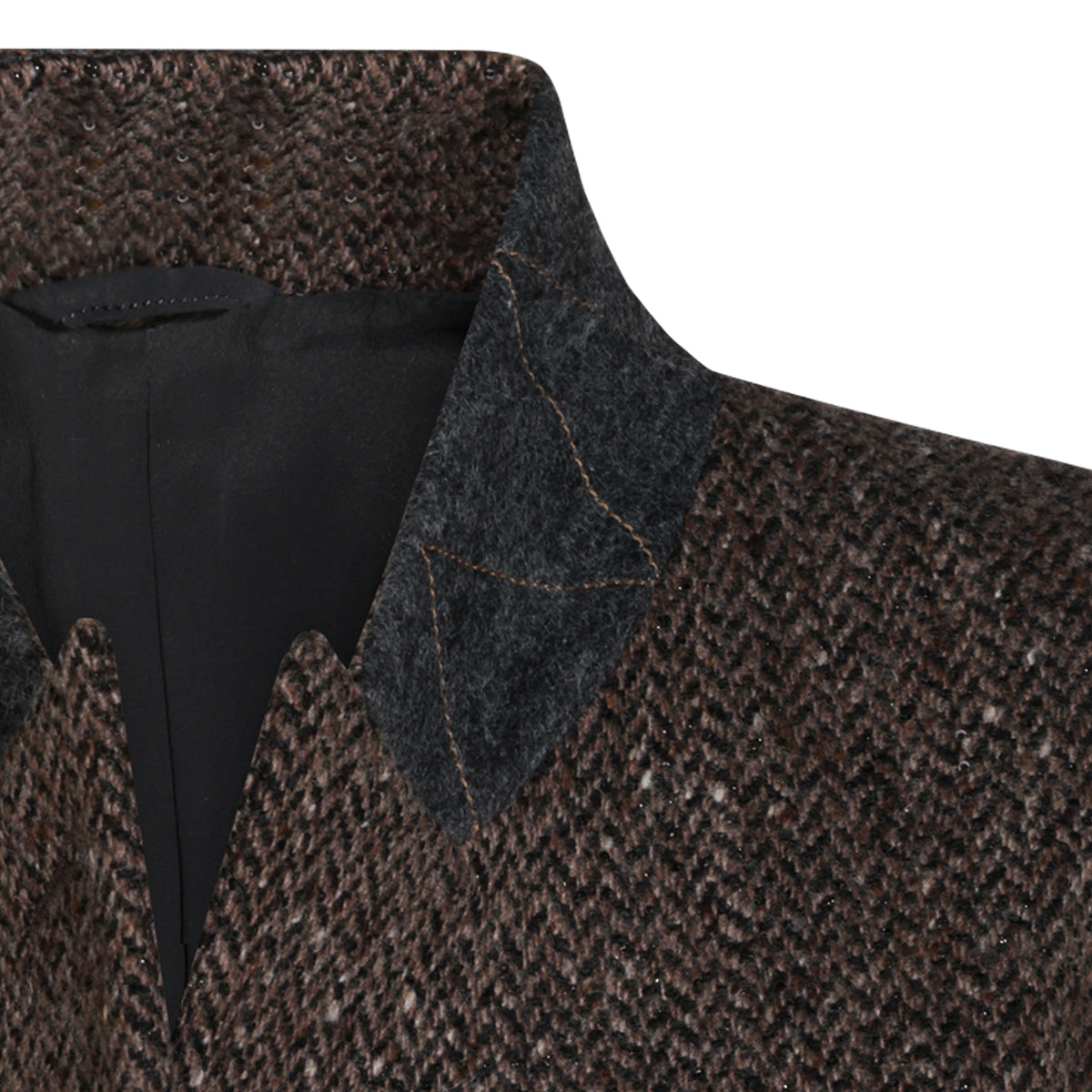 BLACK AND BROWN VIRGIN WOOL BLEND VEST BLAZER