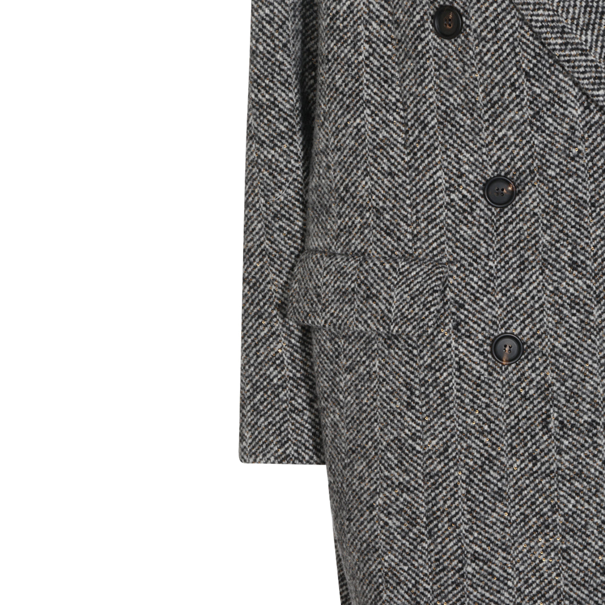 PANAMA AND BLACK VIRGIN WOOL BLEND COAT