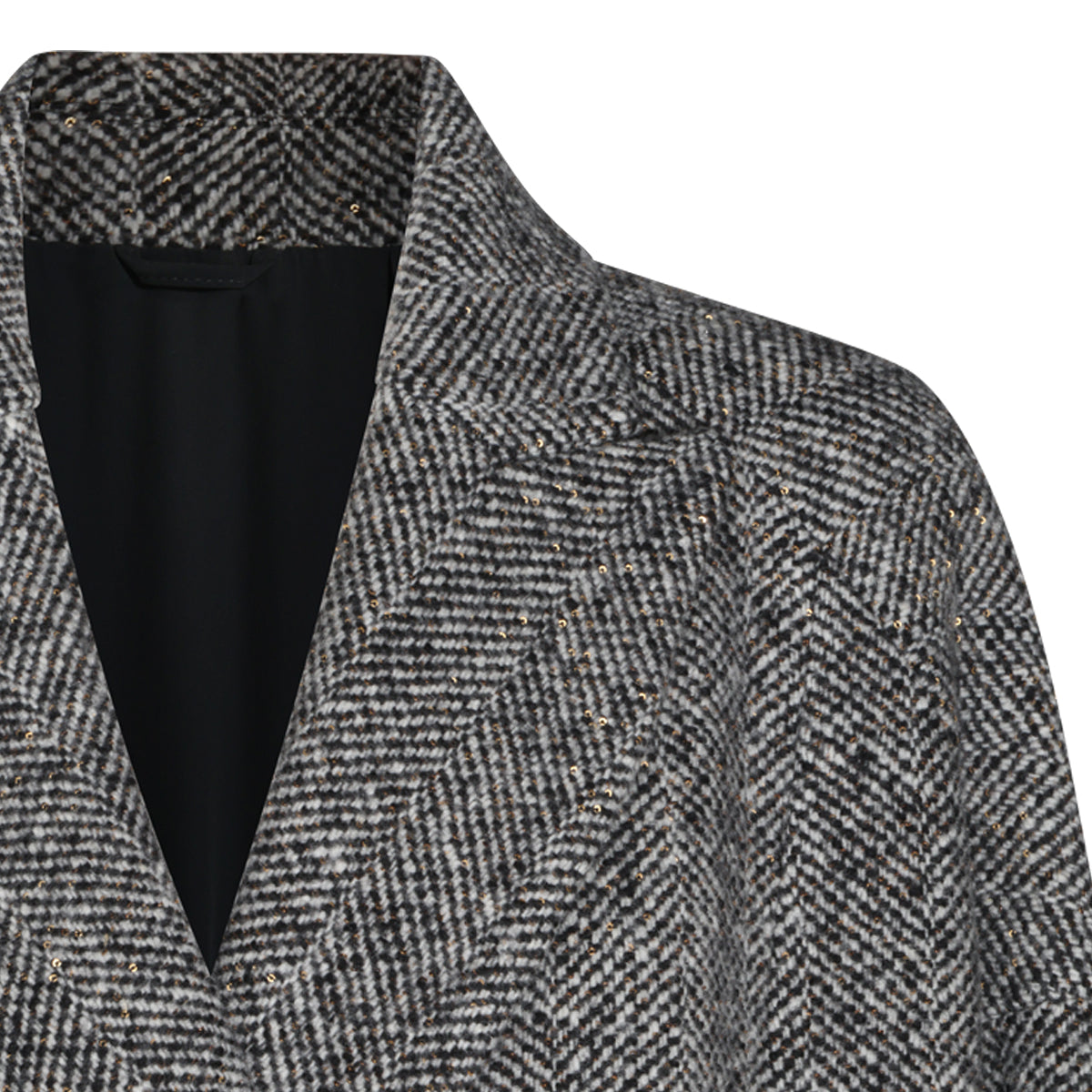 PANAMA AND BLACK VIRGIN WOOL BLEND COAT