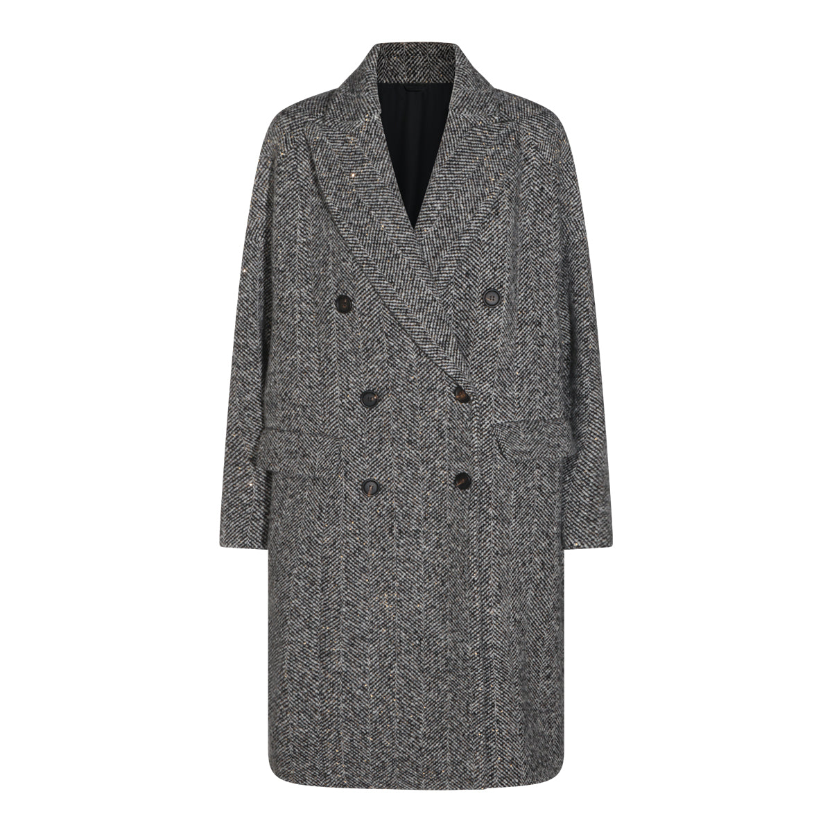 PANAMA AND BLACK VIRGIN WOOL BLEND COAT