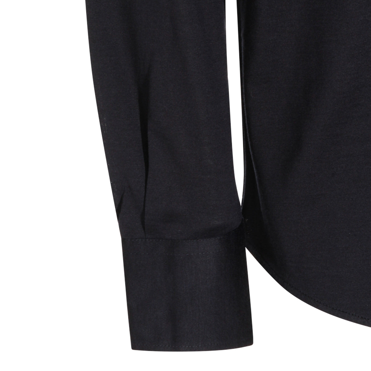 NAVY SILK AND COTTON BLEND SHIRT