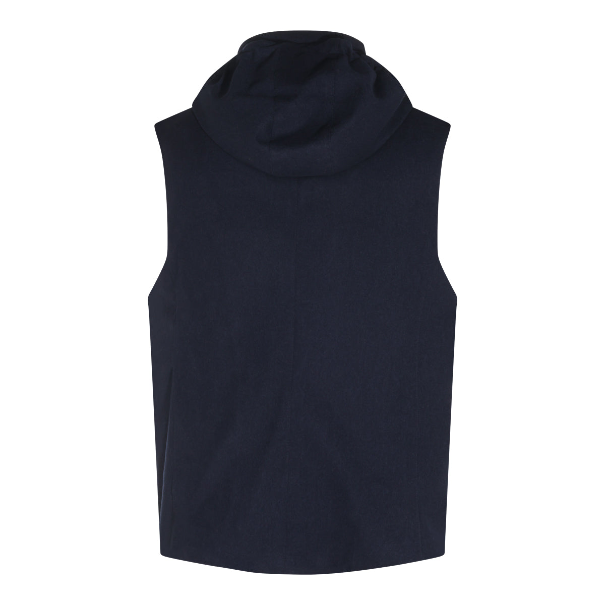 NAVY WOOL VEST DOWN JACKET