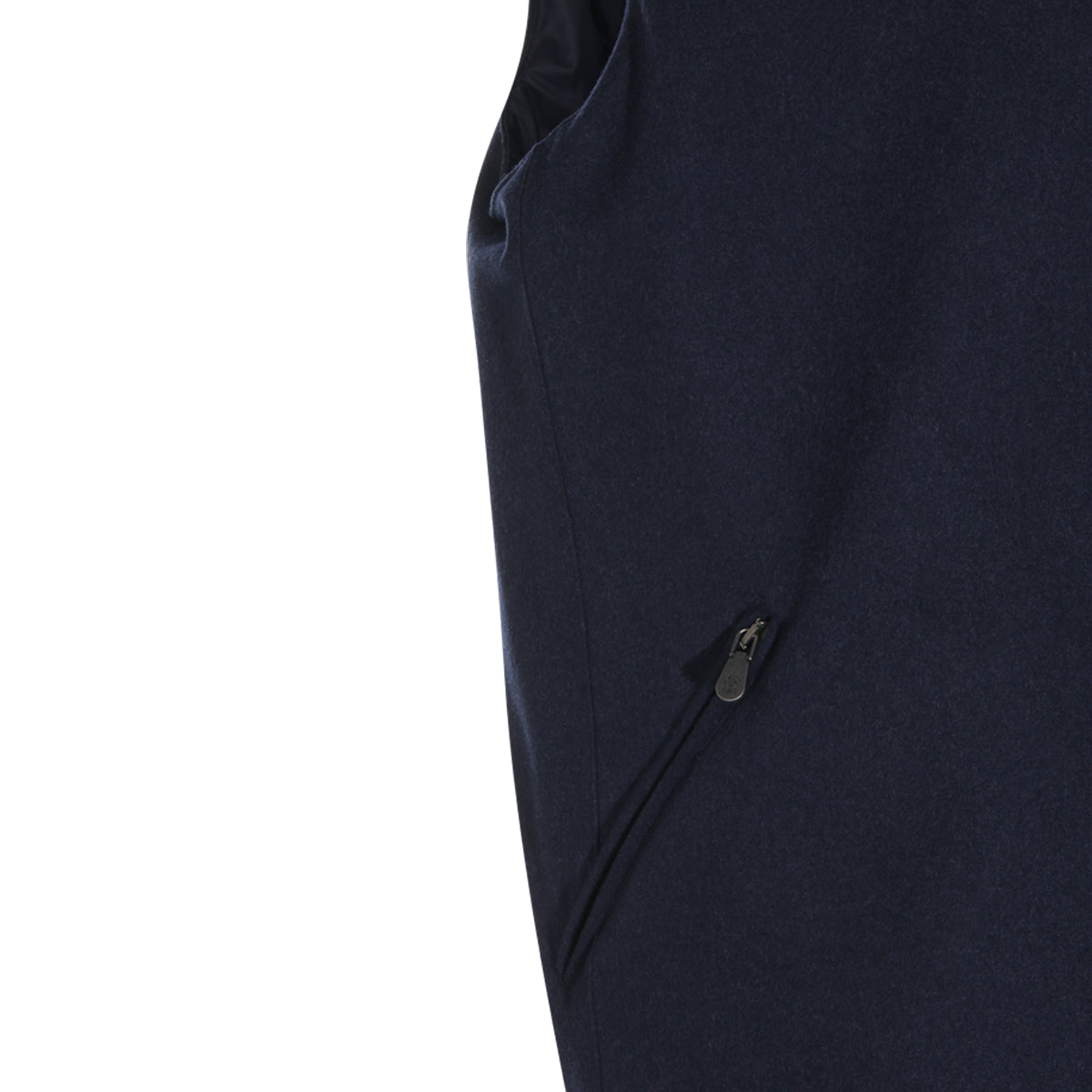NAVY WOOL VEST DOWN JACKET