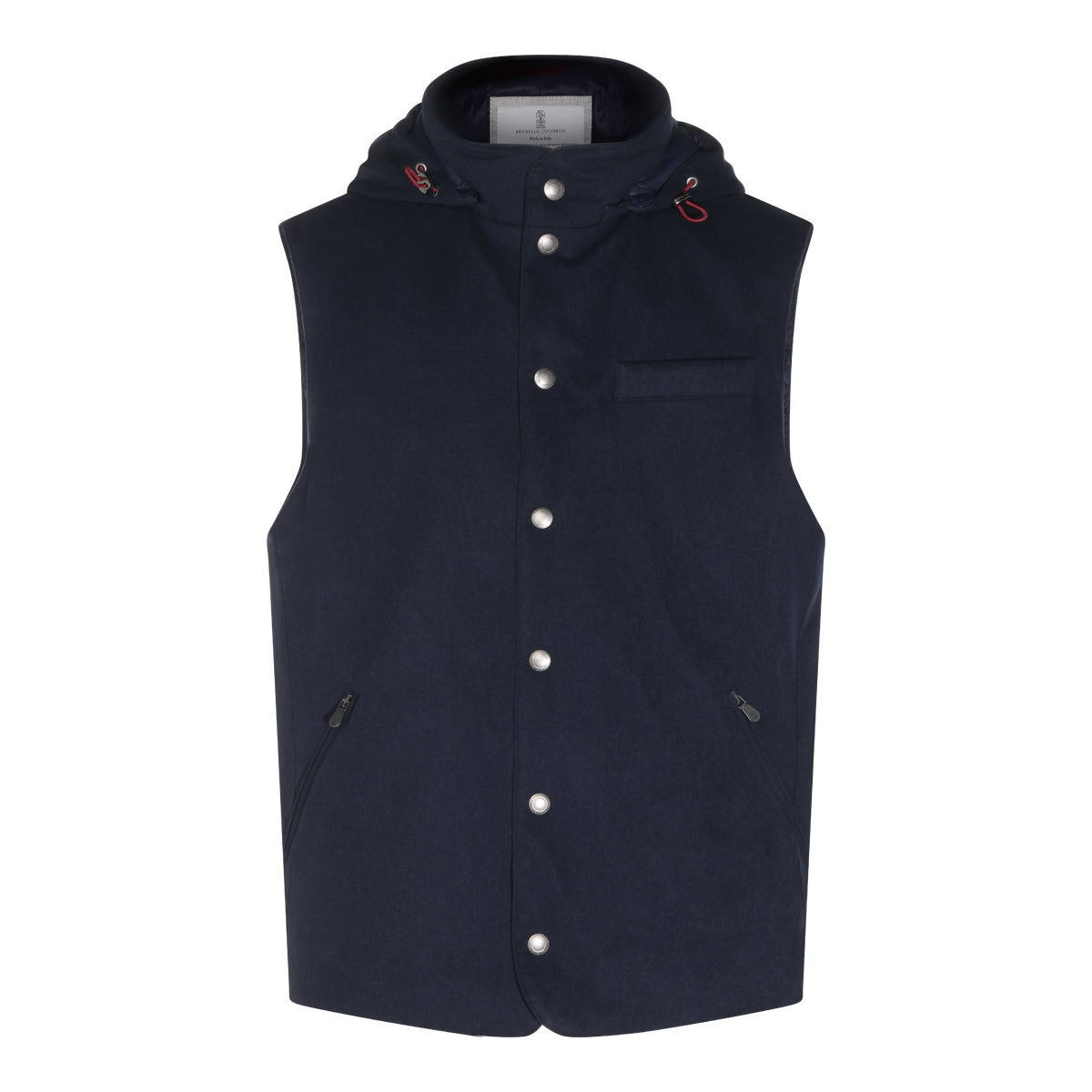 NAVY WOOL VEST DOWN JACKET