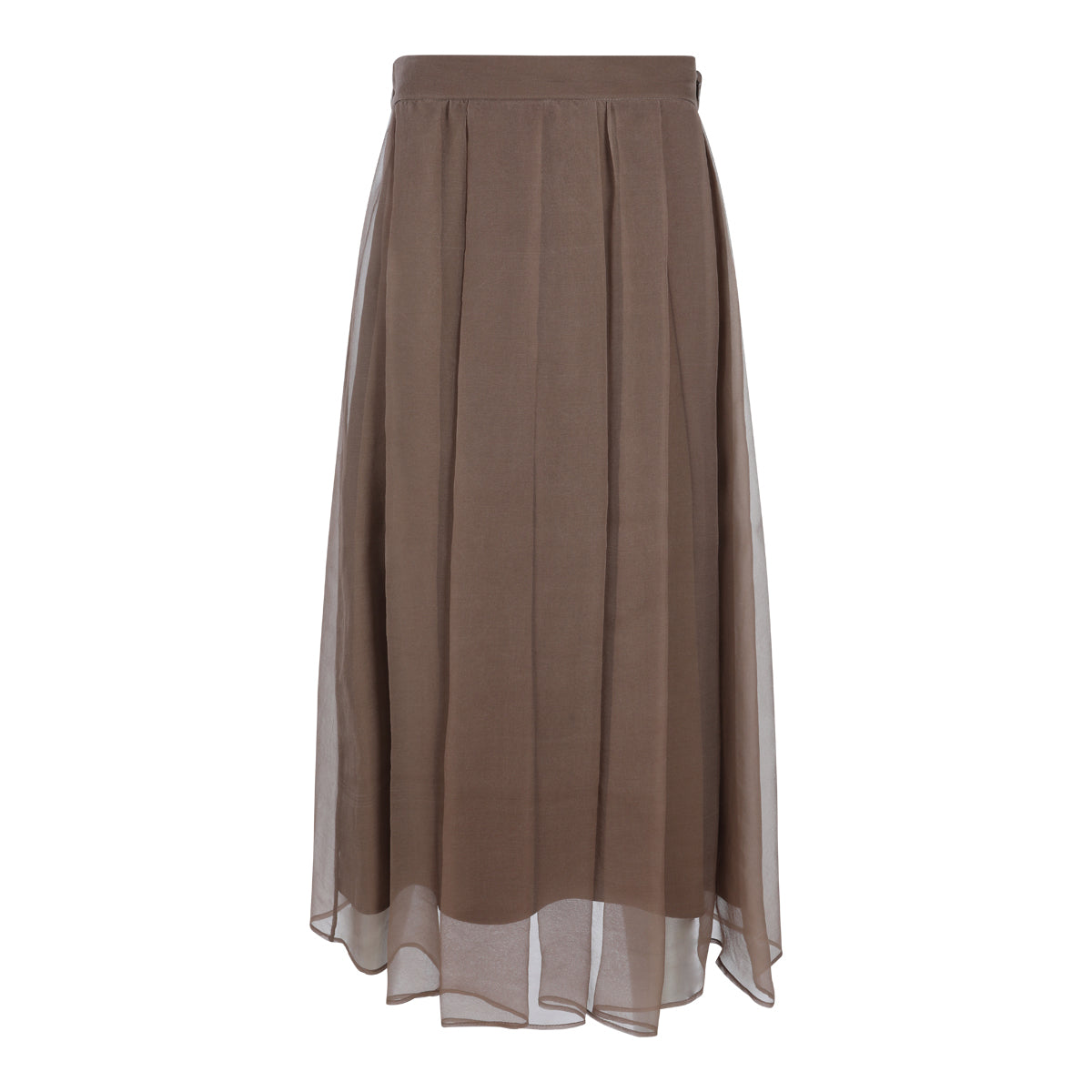 BROWN SILK SKIRT