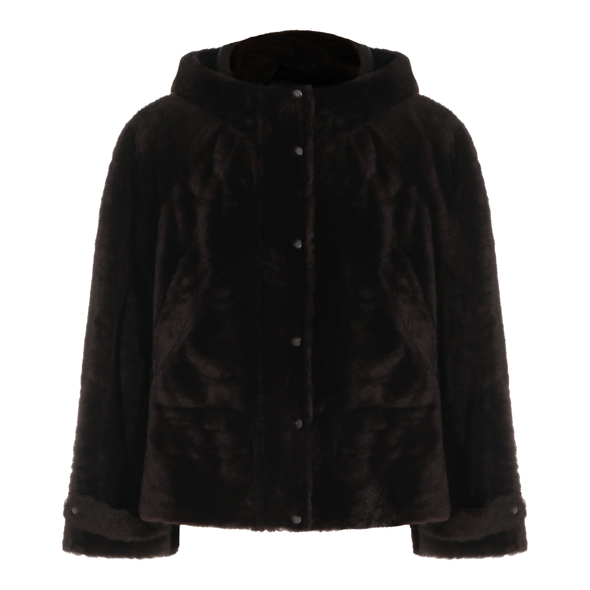 BLACK SHEARLING LEATHER JACKET