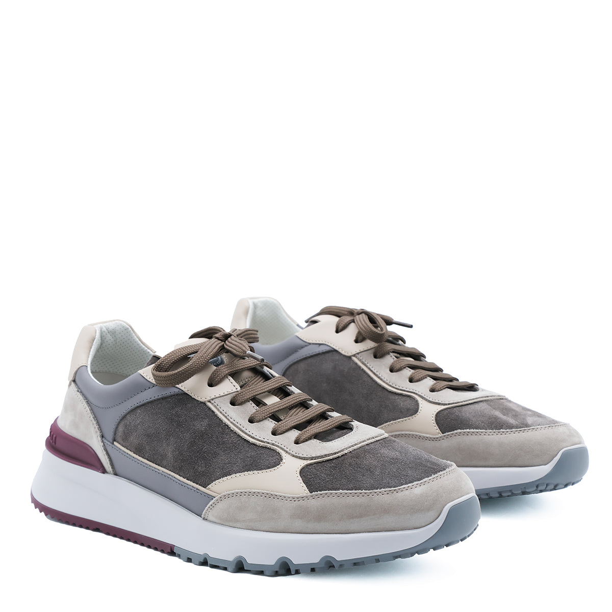 GREY LEATHER SNEAKERS