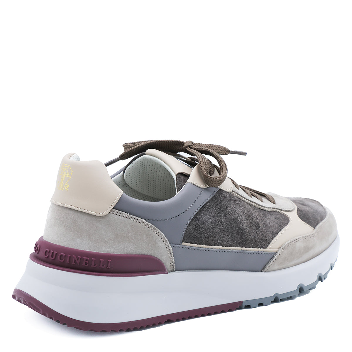 GREY LEATHER SNEAKERS