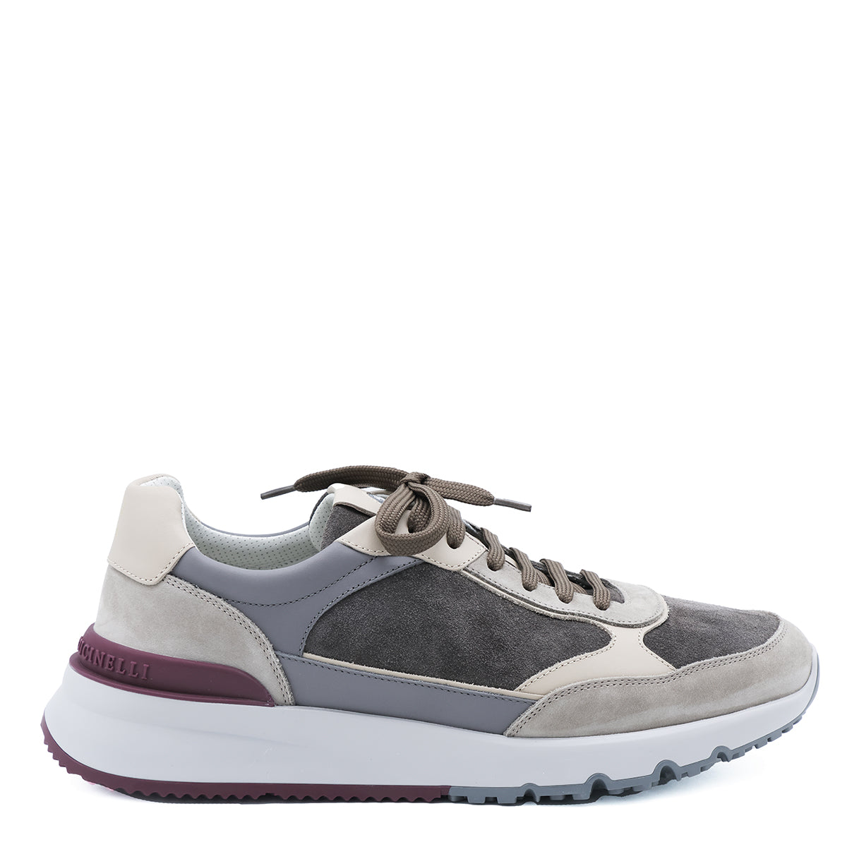 GREY LEATHER SNEAKERS