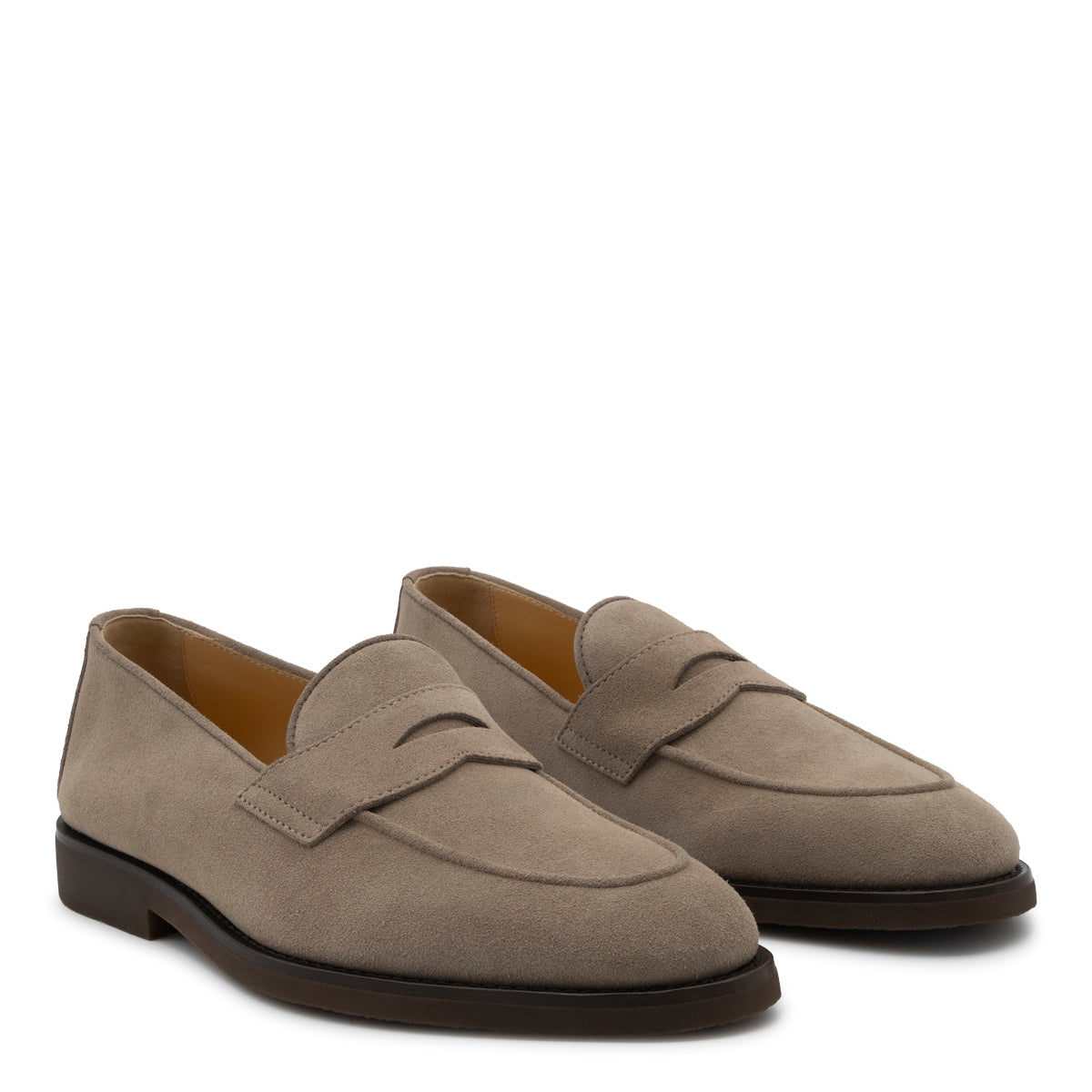 TAUPE LEATHER LOAFERS