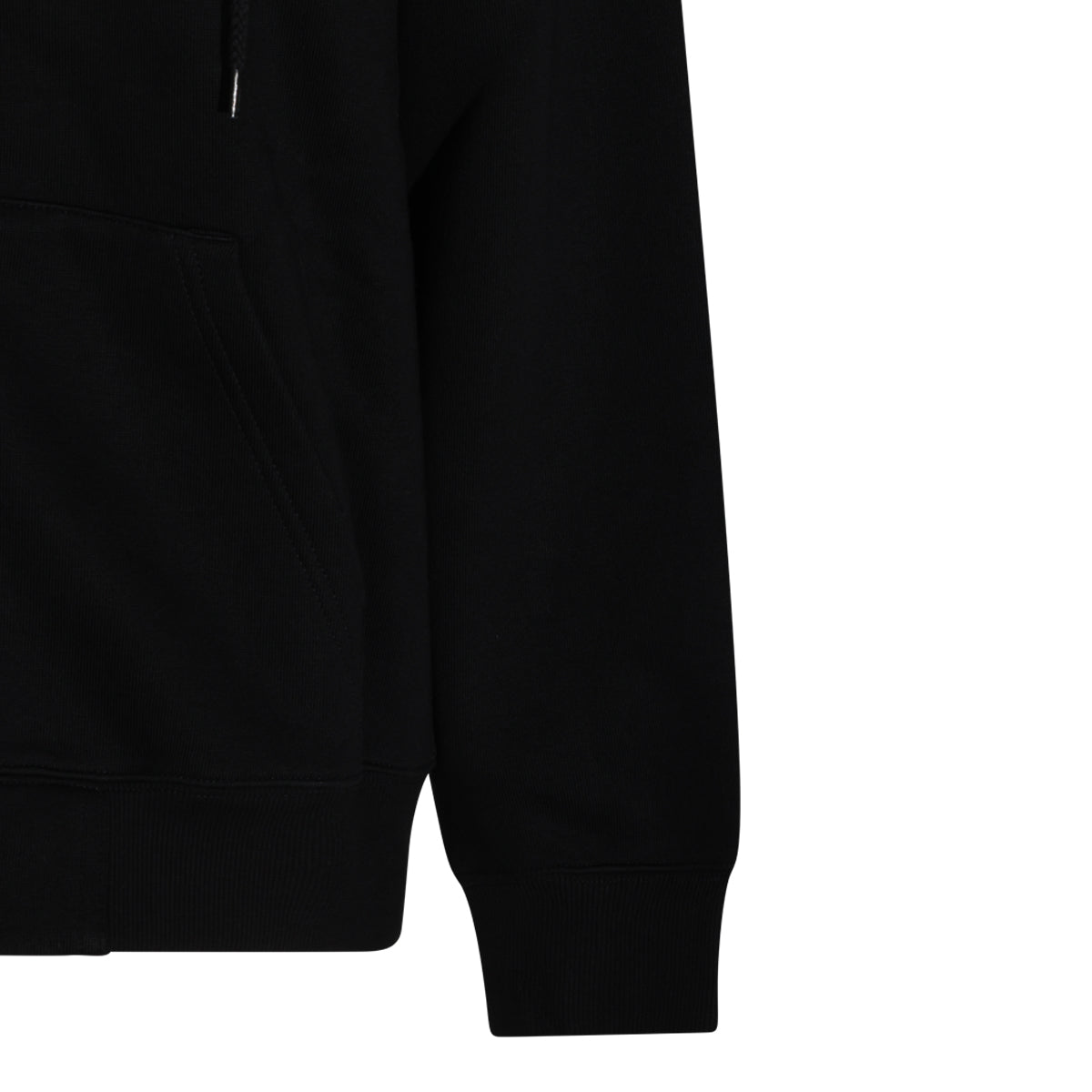 BLACK COTTON HOODED SMALL HEART SWEATSHIRT