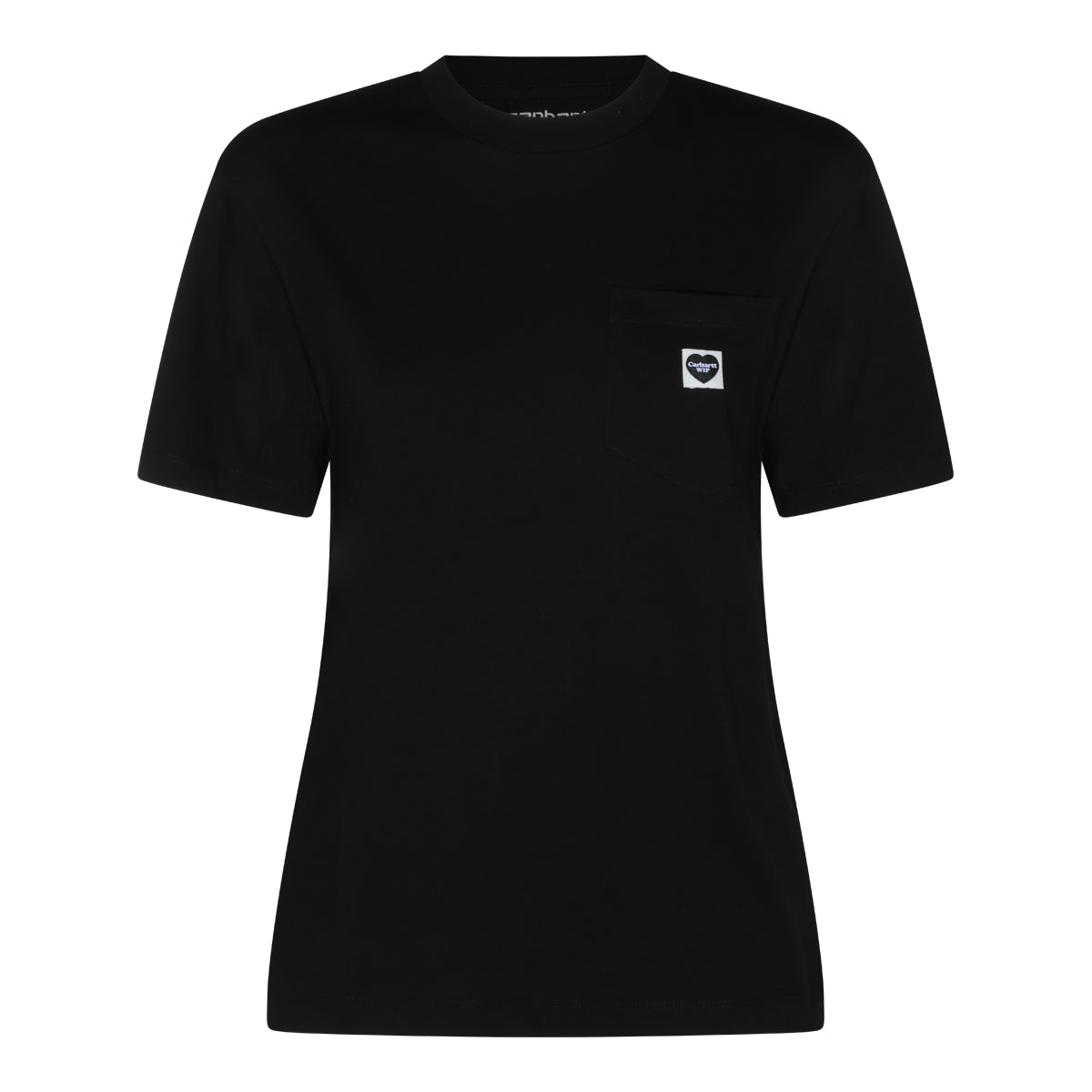 BLACK COTTON POCKET SMALL HEART T-SHIRT