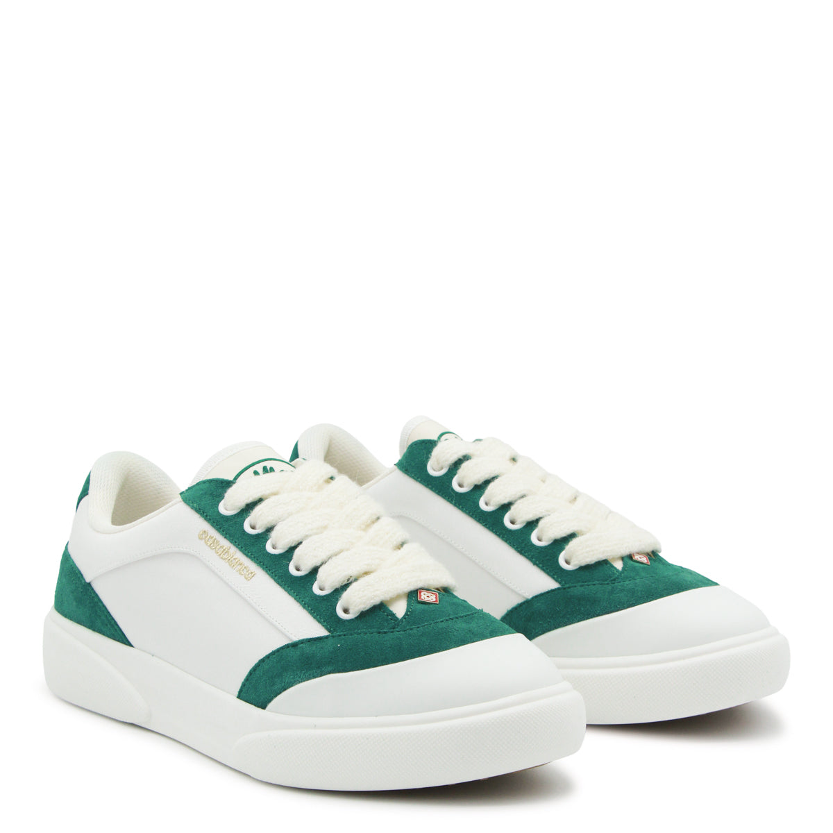 WHITE AND GREEN MENS DEL MAR SNEAKERS