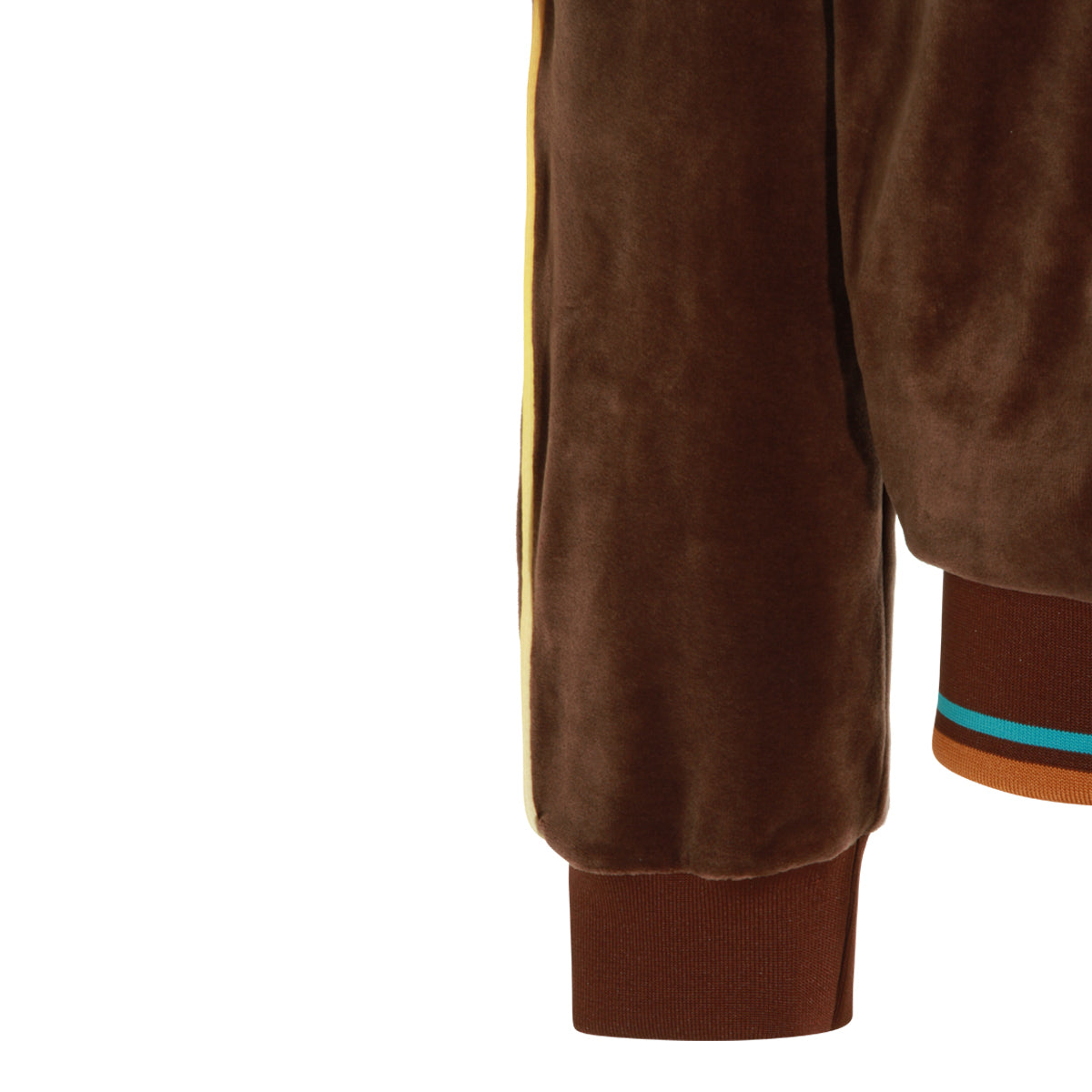 BROWN VELOUR TRACK SWEATSHIRT