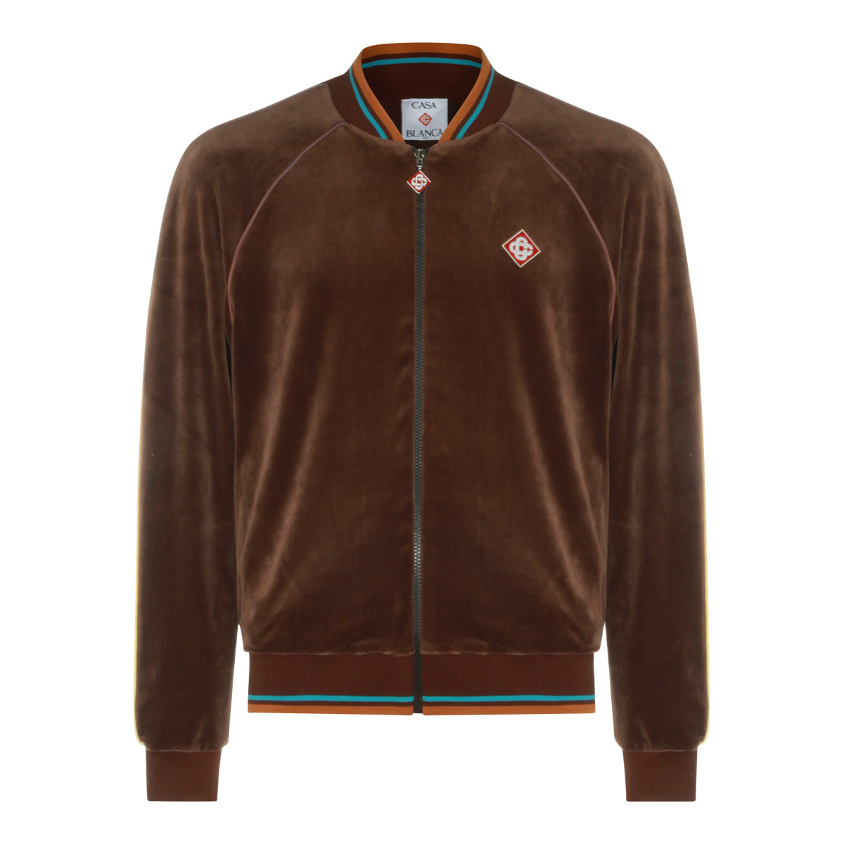 BROWN VELOUR TRACK SWEATSHIRT