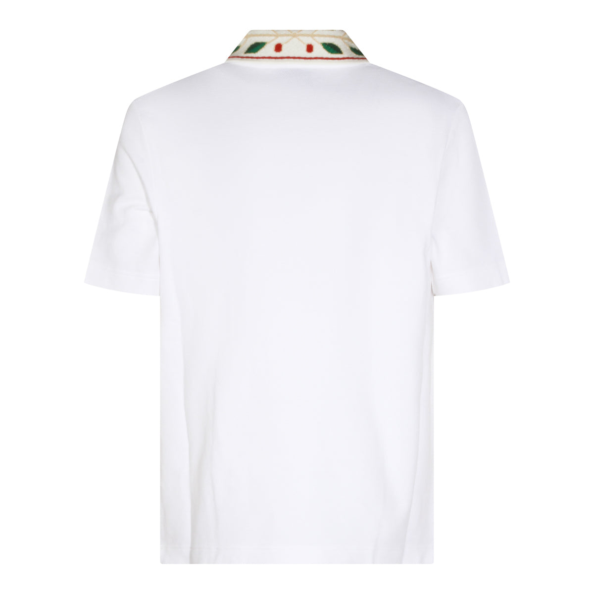 WHITE COTTON LAUREL POLO SHIRT