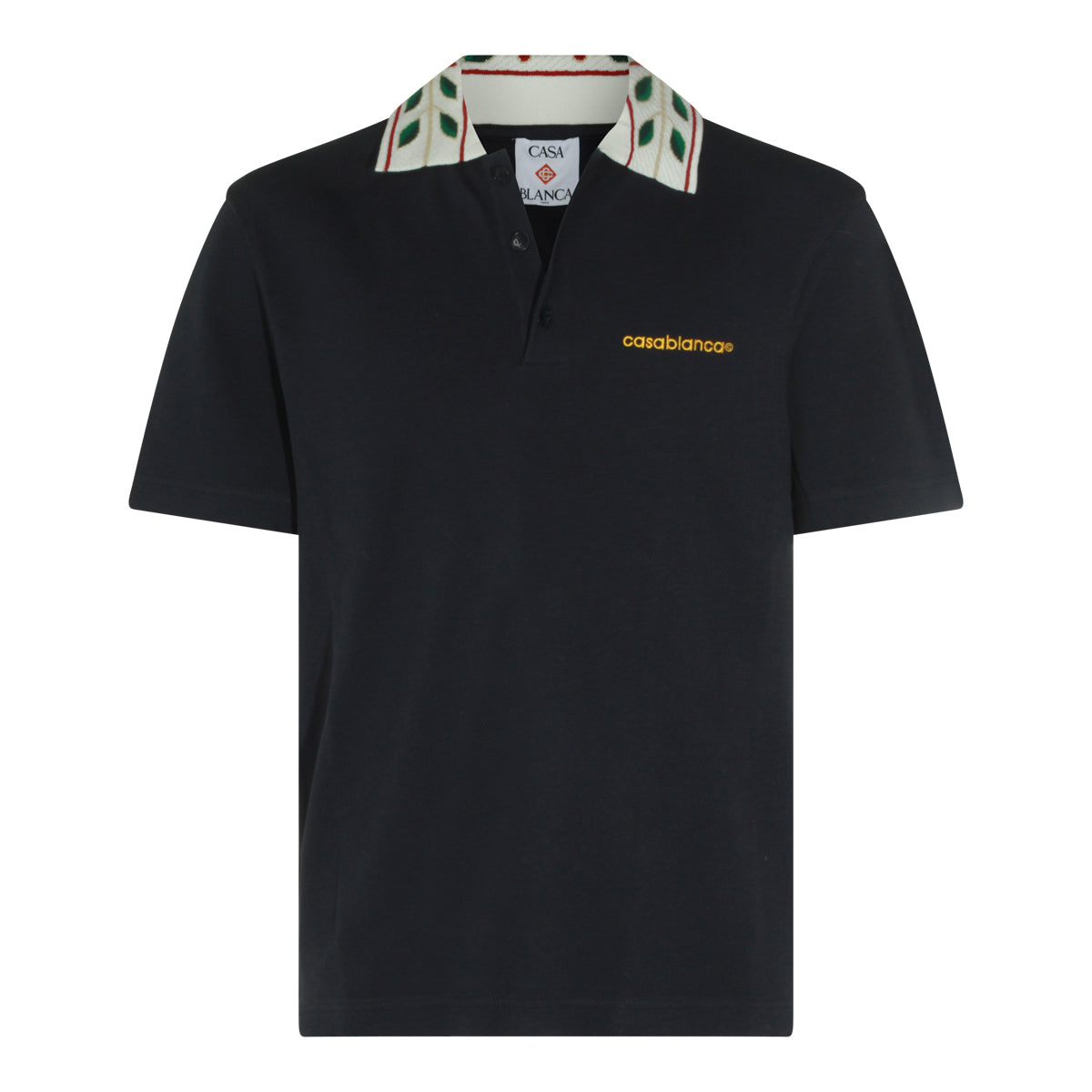 NAVY COTTON LAUREL POLO SHIRT