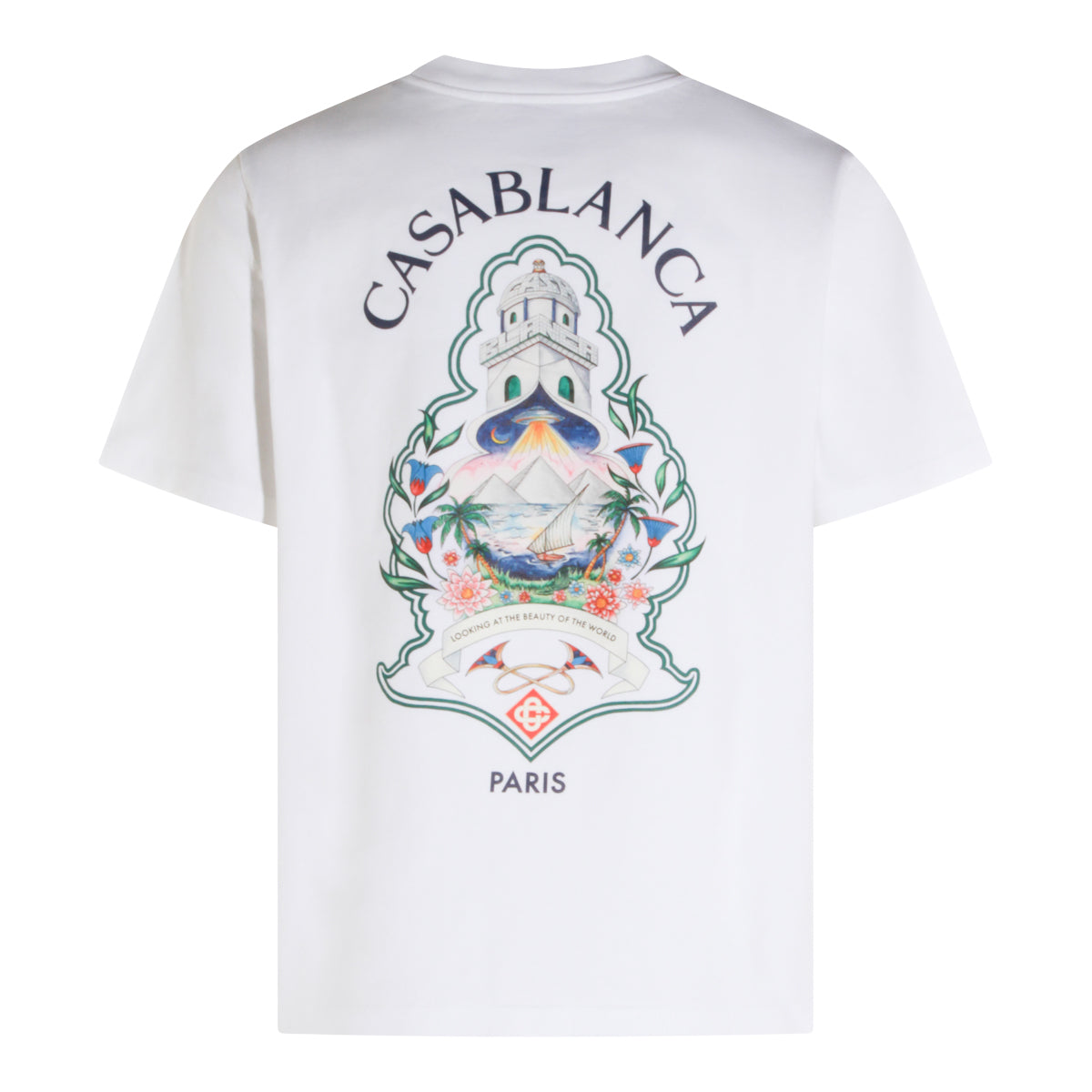 WHITE COTTON ARCHES GRADIENT ARCH T-SHIRT