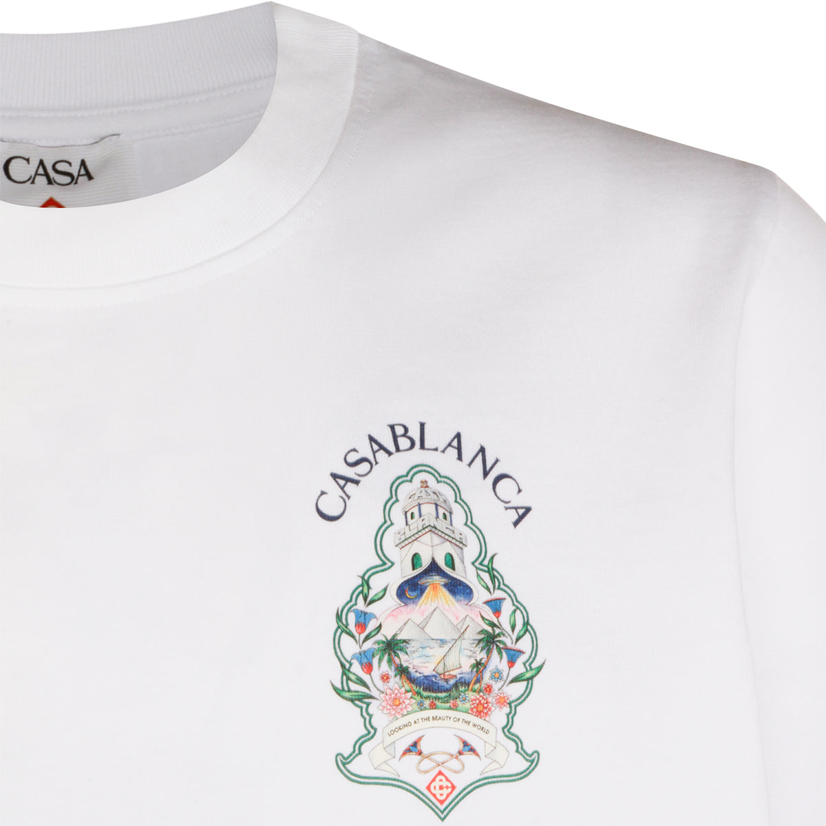 WHITE COTTON ARCHES GRADIENT ARCH T-SHIRT