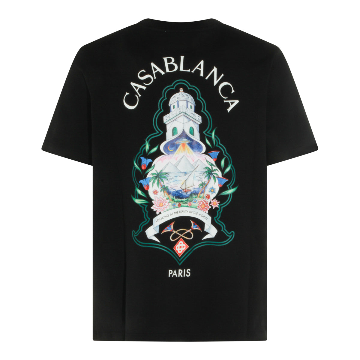 BLACK COTTON PLAFOND ORNE DE MUSIQUE T-SHIRT