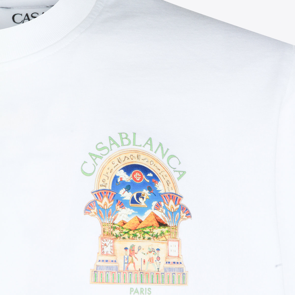 WHITE COTTON EGYPTIAN ARCH T-SHIRT