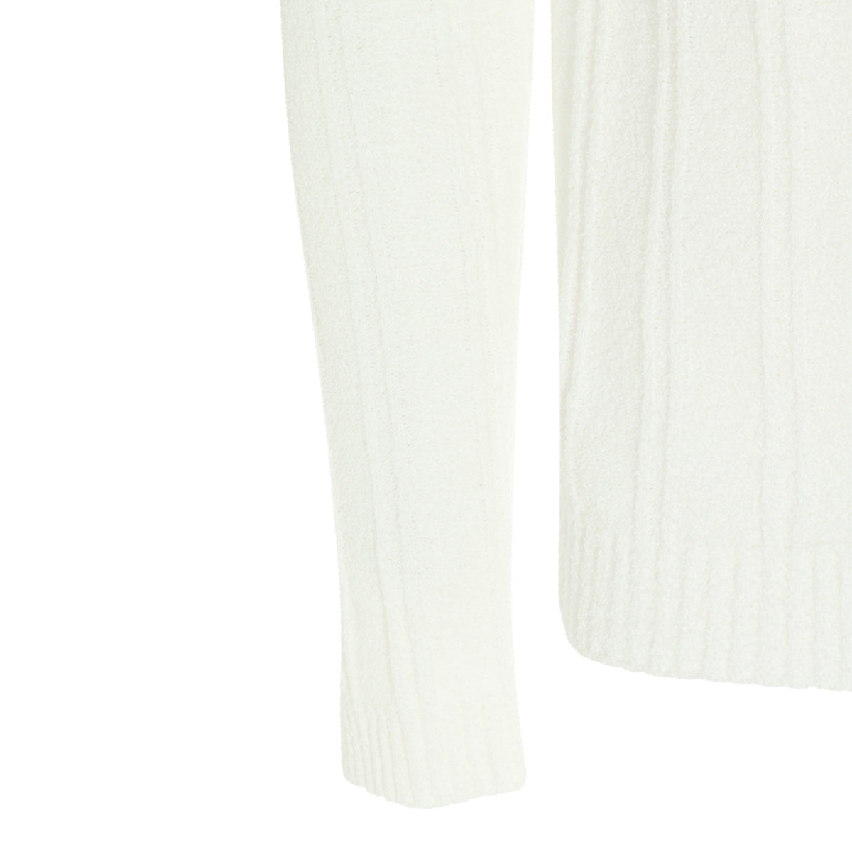 WHITE COTTON BLEND POLO SWEATER