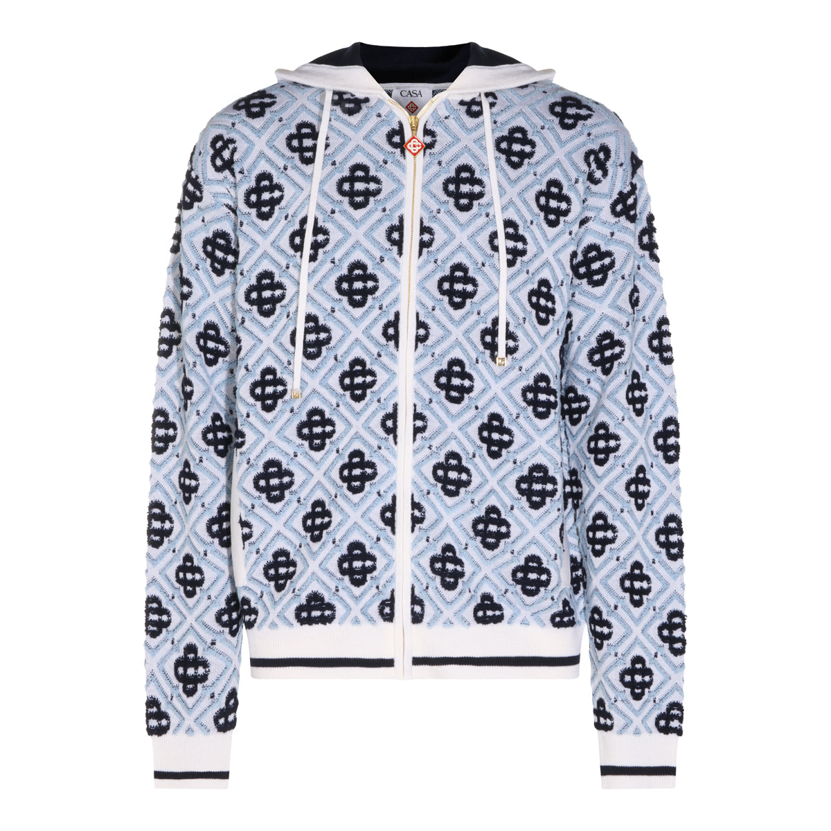 MULTICOLOR WOOL LOGO HOODIE SWEATER