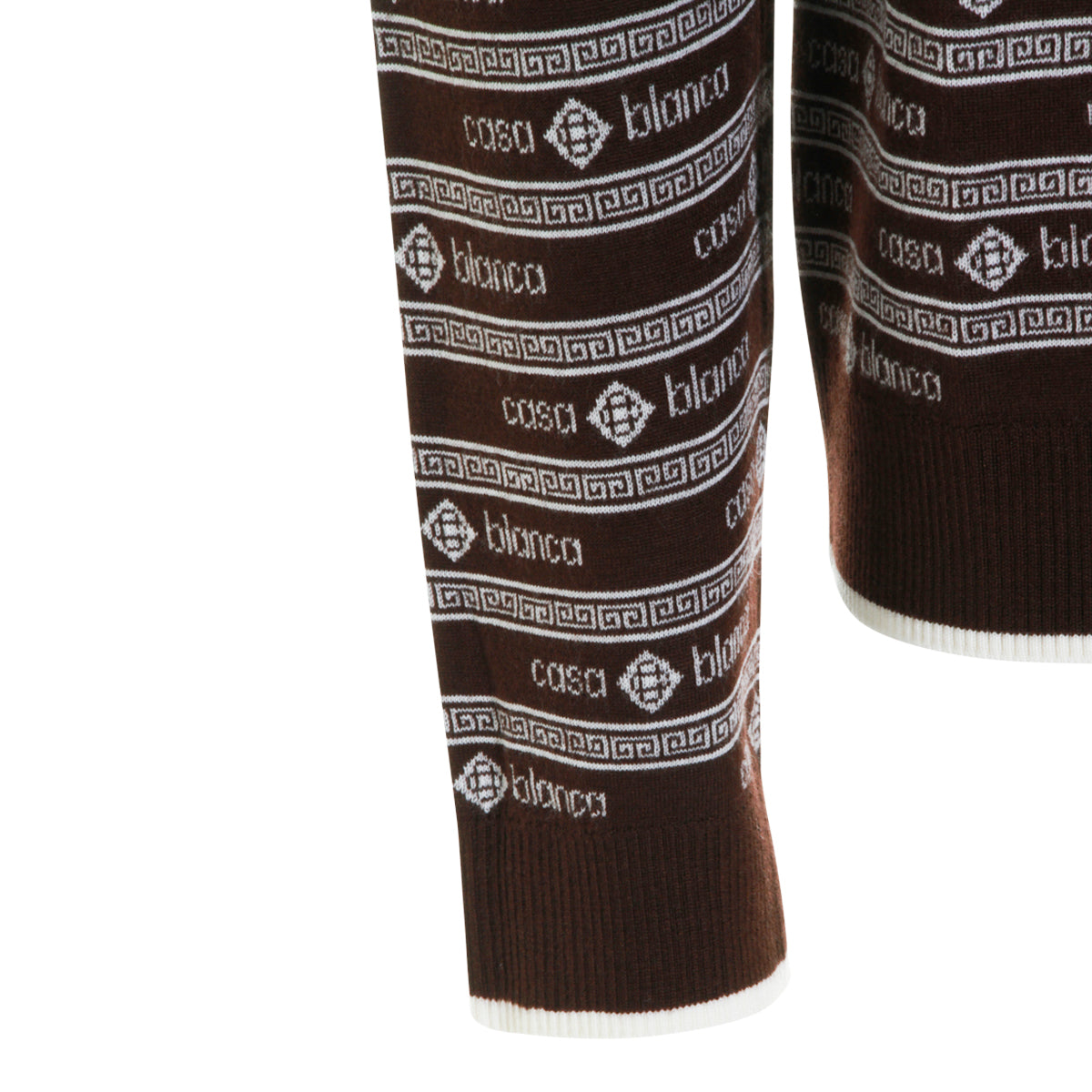 DARK BROWN WOOL WORDMARK LONG SLEEVE POLO